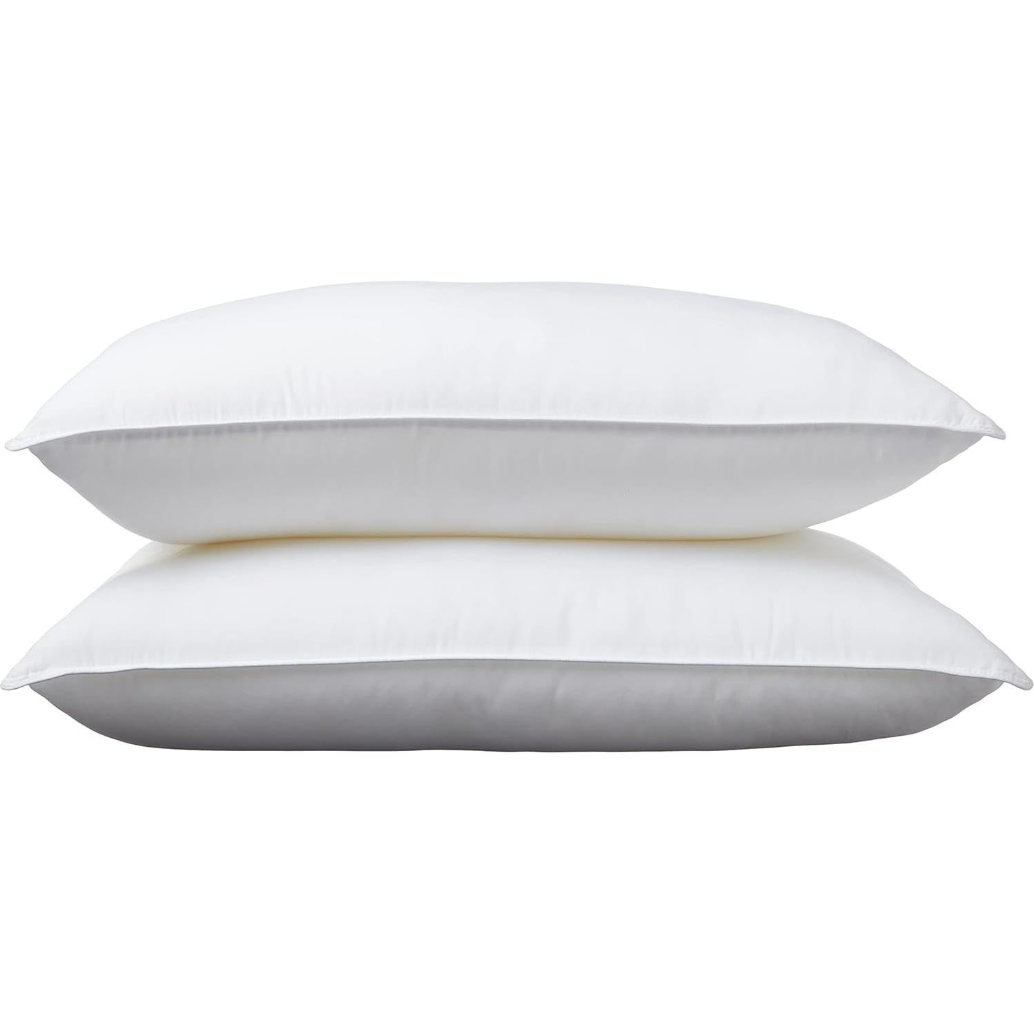 Almohadas de Cama Amazon Basics - Alternativa a Plumas, Suave, Estándar, Paquete de 2