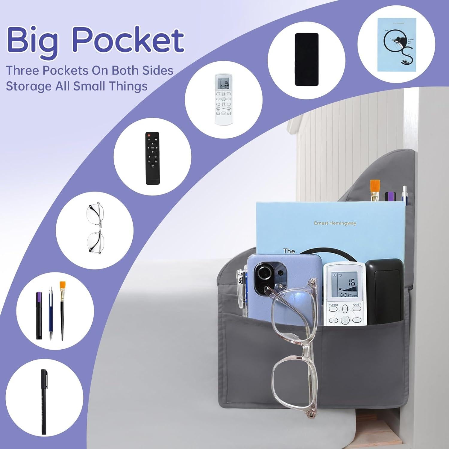 Almohada en Cuña Vekkia King Gris para Relleno de Hueco 193x25x18 cm