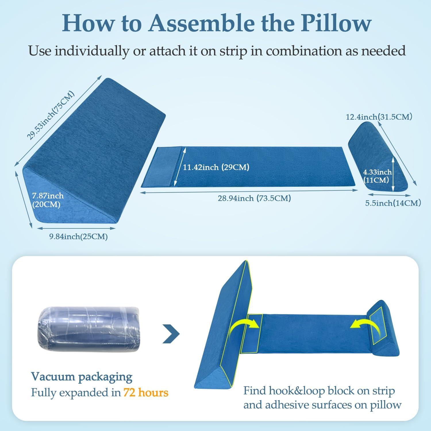 Cojín en Cuña NEPPT 2-en-1 para Soporte Espalda y Piernas