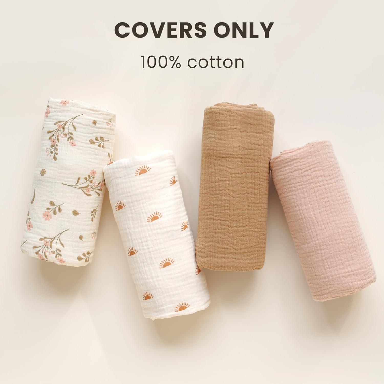 Cubierta de Lounger para Bebé Konssy 2 Pack 100% Algodón Muselina