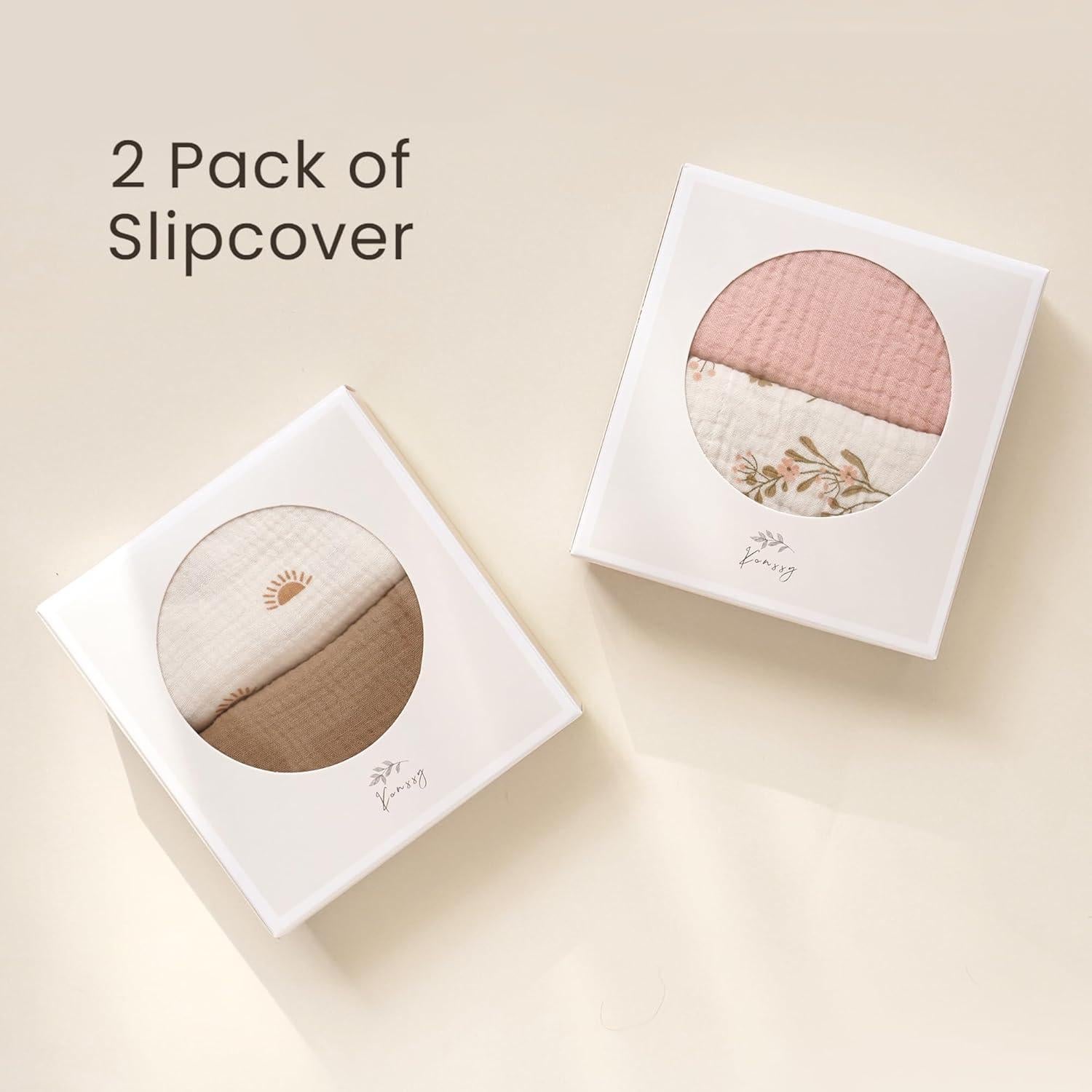 Cubierta de Lounger para Bebé Konssy 2 Pack 100% Algodón Muselina