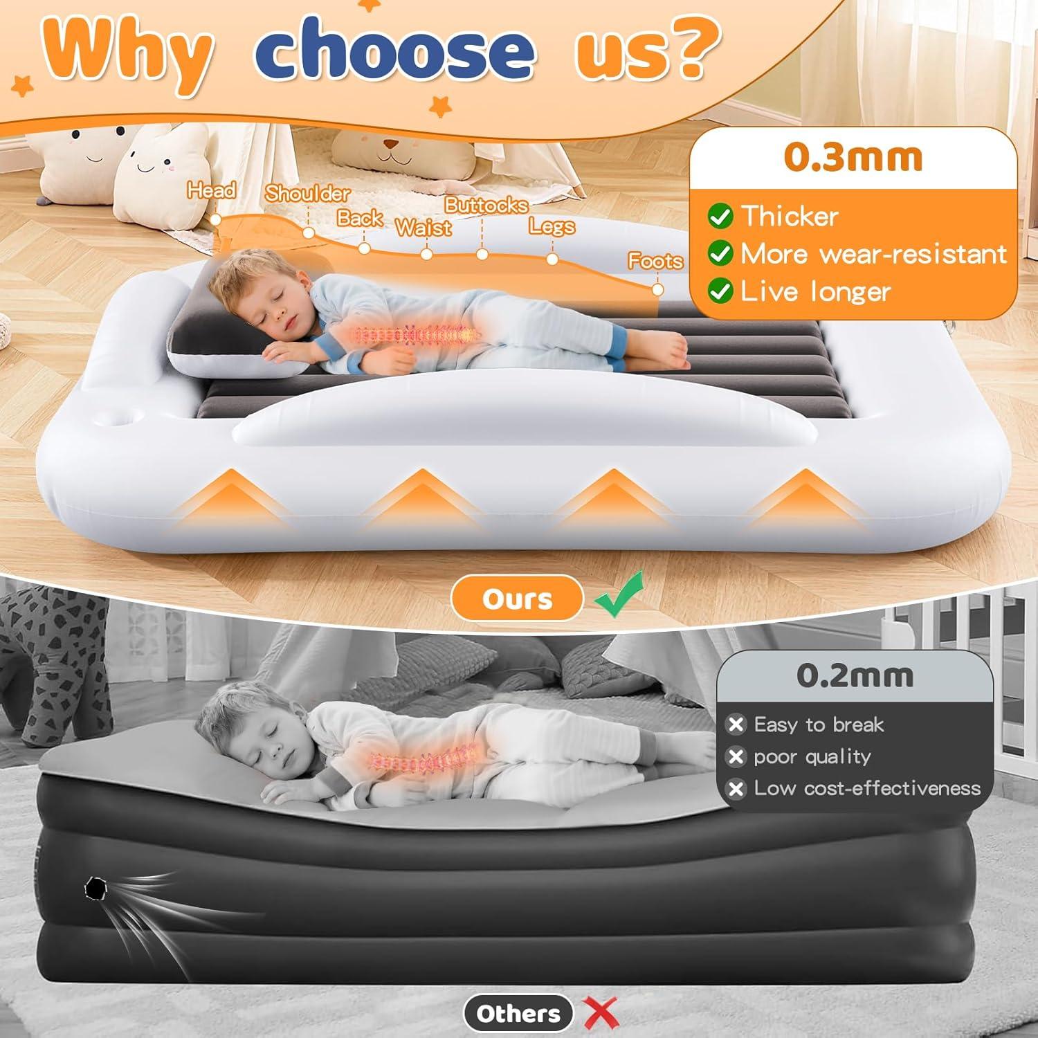 Cama de viaje inflable para niños Abdtech 152.4 cm con bomba