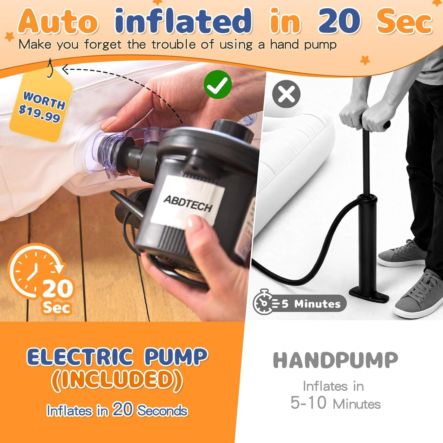 Cama de viaje inflable para niños Abdtech 152.4 cm con bomba