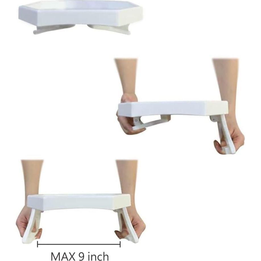 Mesa de Clip para Sofá Xchouxer, Bandeja Reposabrazos Blanca