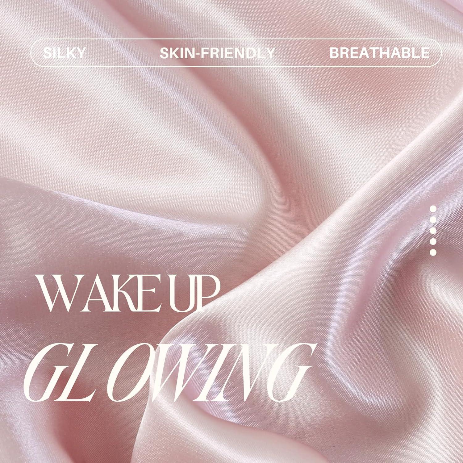 Juego de 2 Fundas de Almohada de Satén Rosa LCBD 33x46 cm