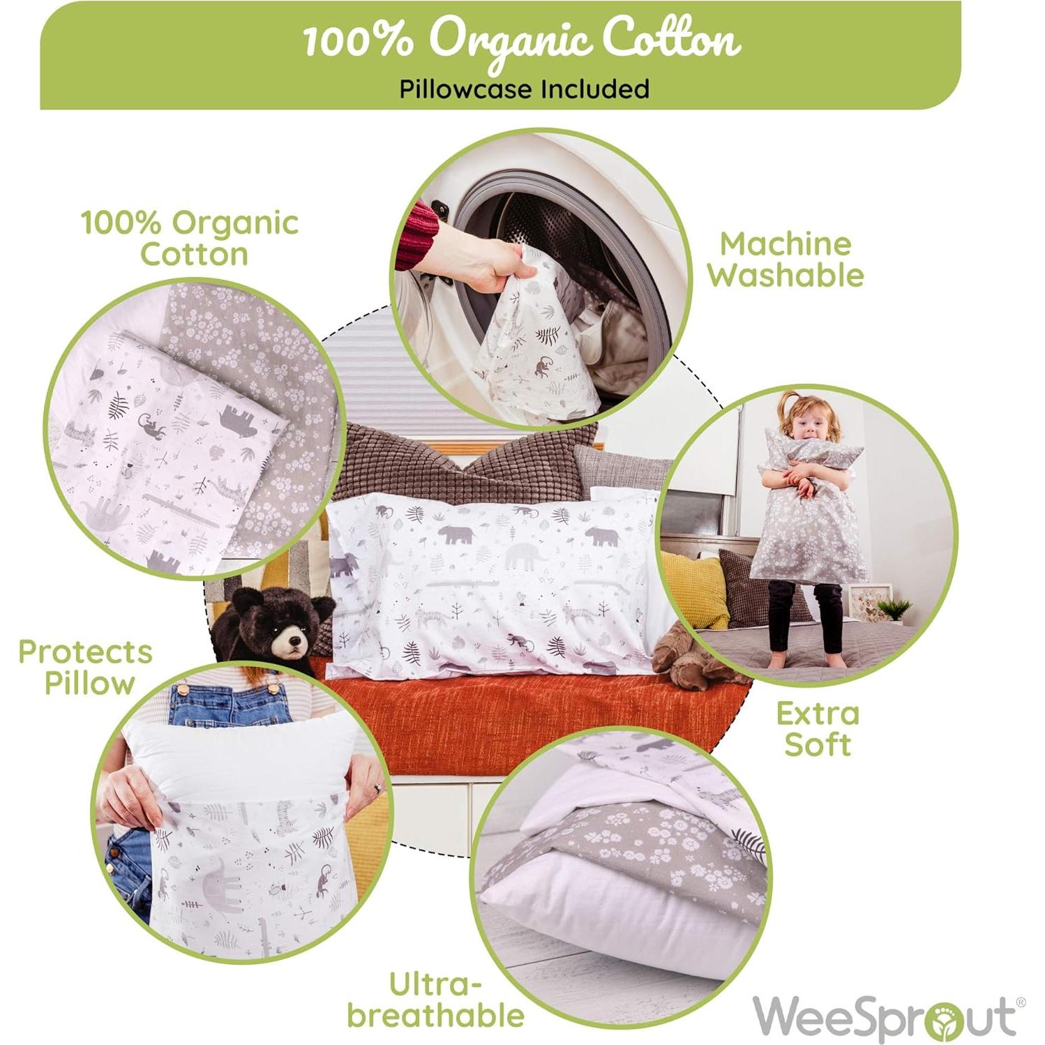 Almohada para Niños WeeSprout - Algodón Orgánico 33x45.7 cm