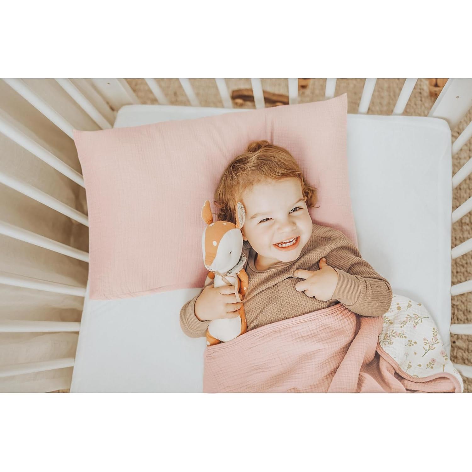 Funda de Almohada Muselina 100% Algodón Konssy 13x18 Rosa Floral