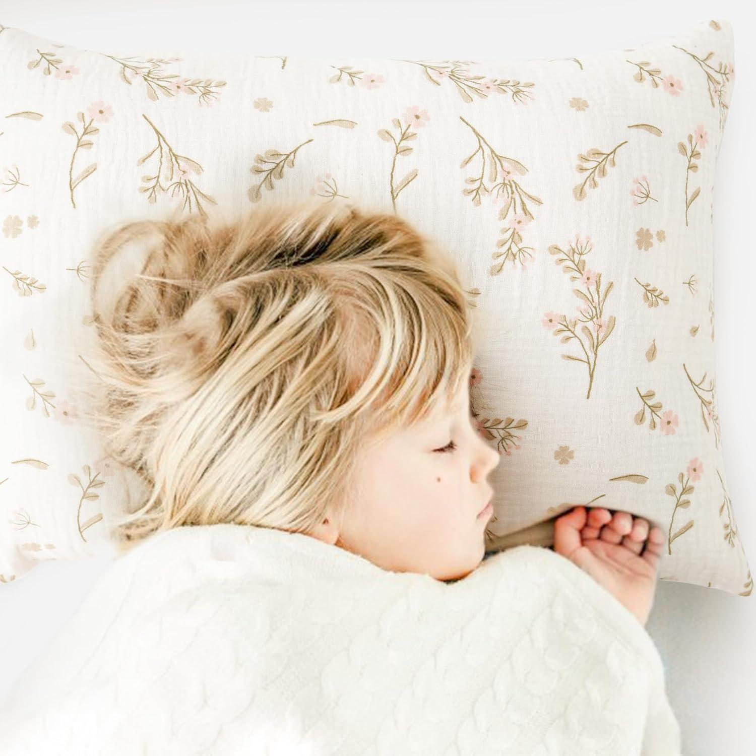 Funda de Almohada Muselina 100% Algodón Konssy 13x18 Rosa Floral