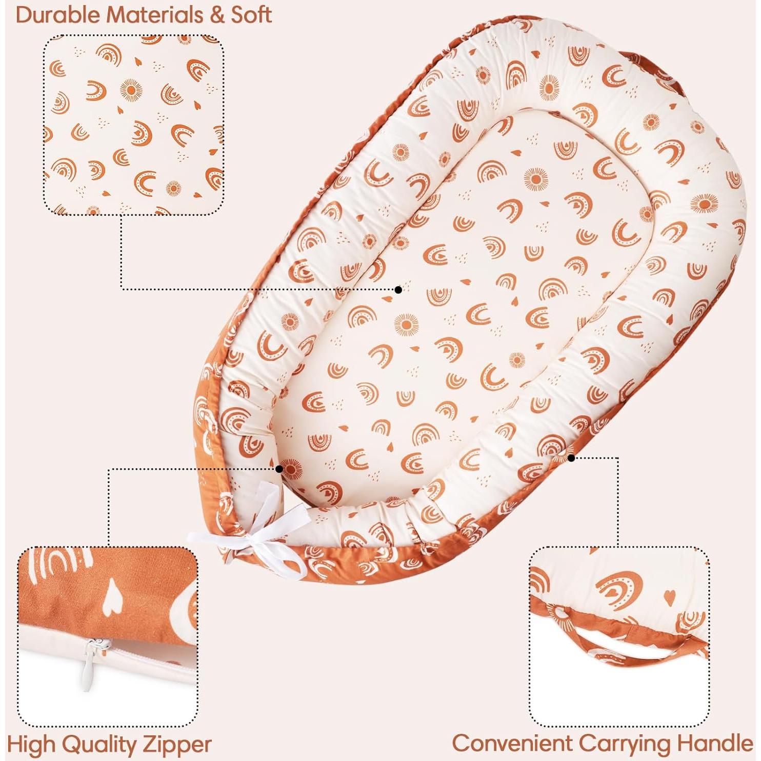 Funda de Cuna para Bebé Snuggle Me 90x50cm Algodón Arcoíris