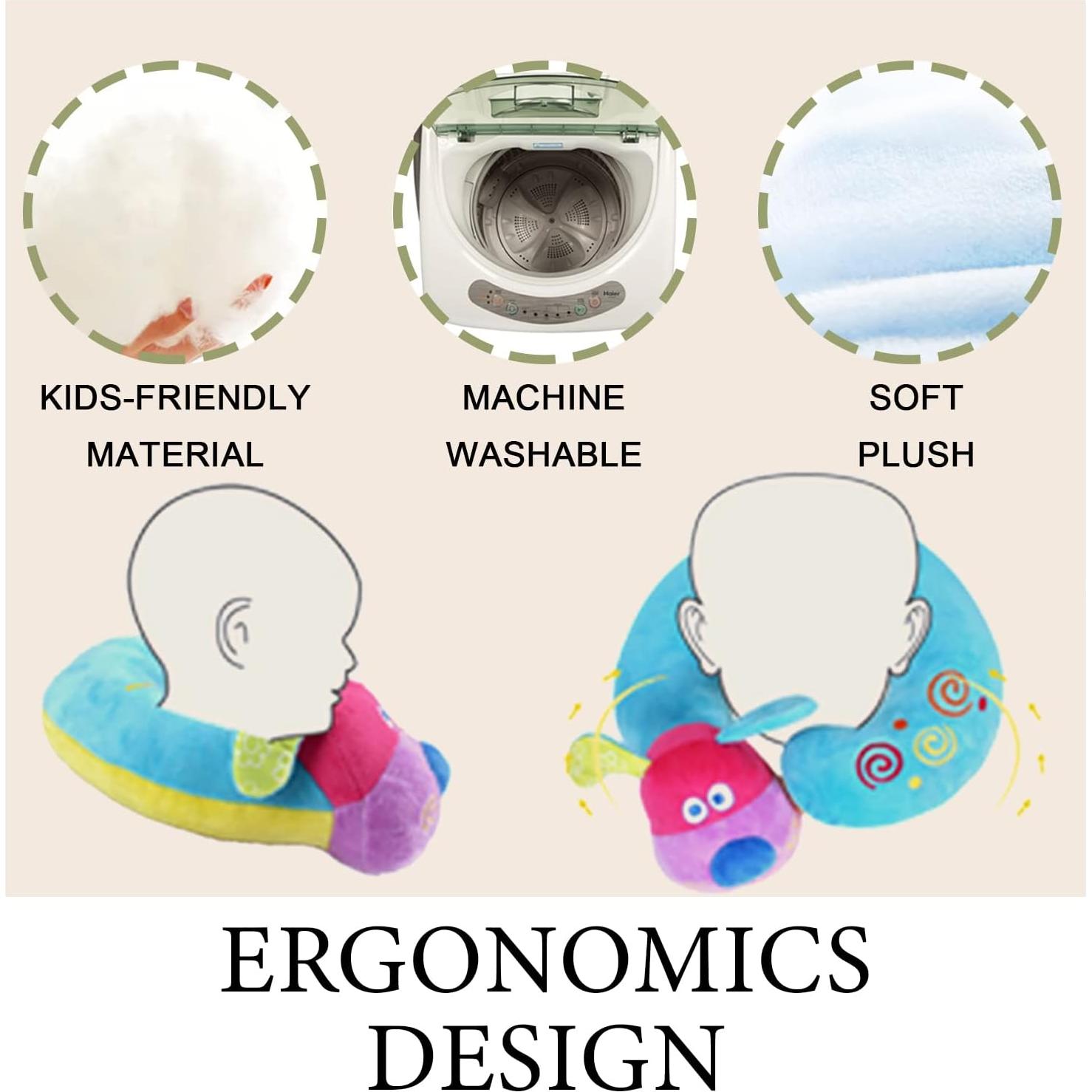 Almohada de Cuello para Niños Qianliyer Azul - Viaje Cómoda