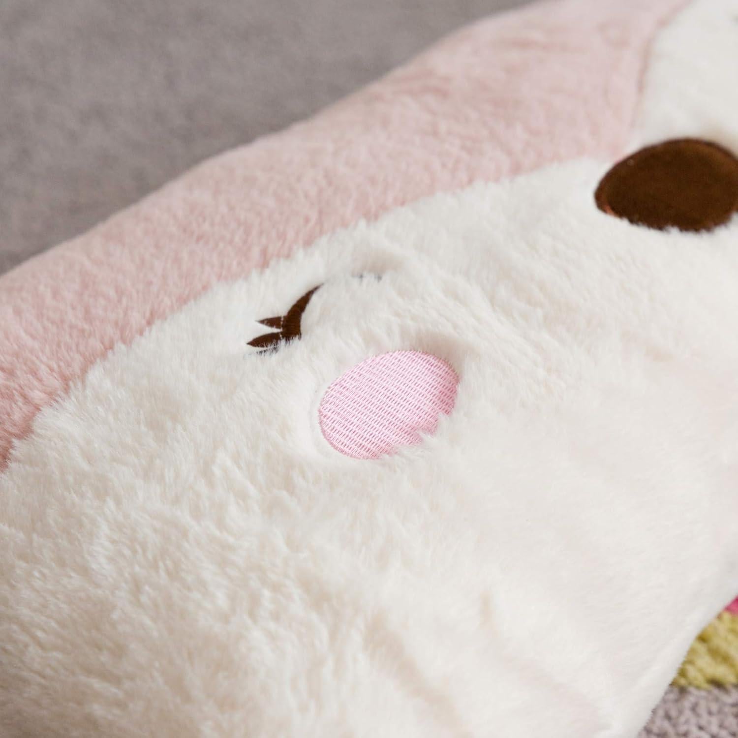 Almohada Lumbar de Peluche Snugtown Zorro Rosa 30x60 cm