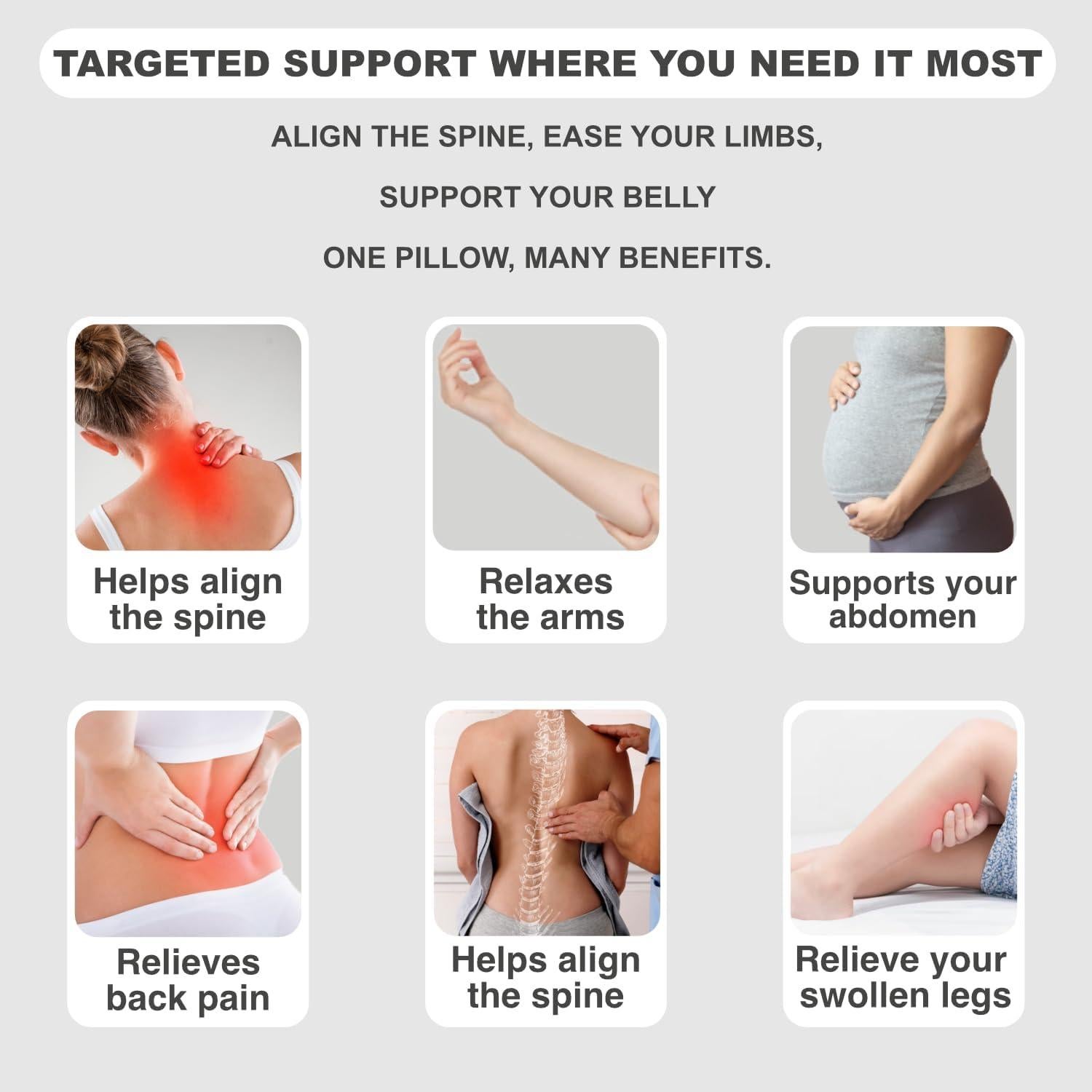 Almohada de Embarazo YZCCtixi Rosa Ajustable para Cuerpo Completo