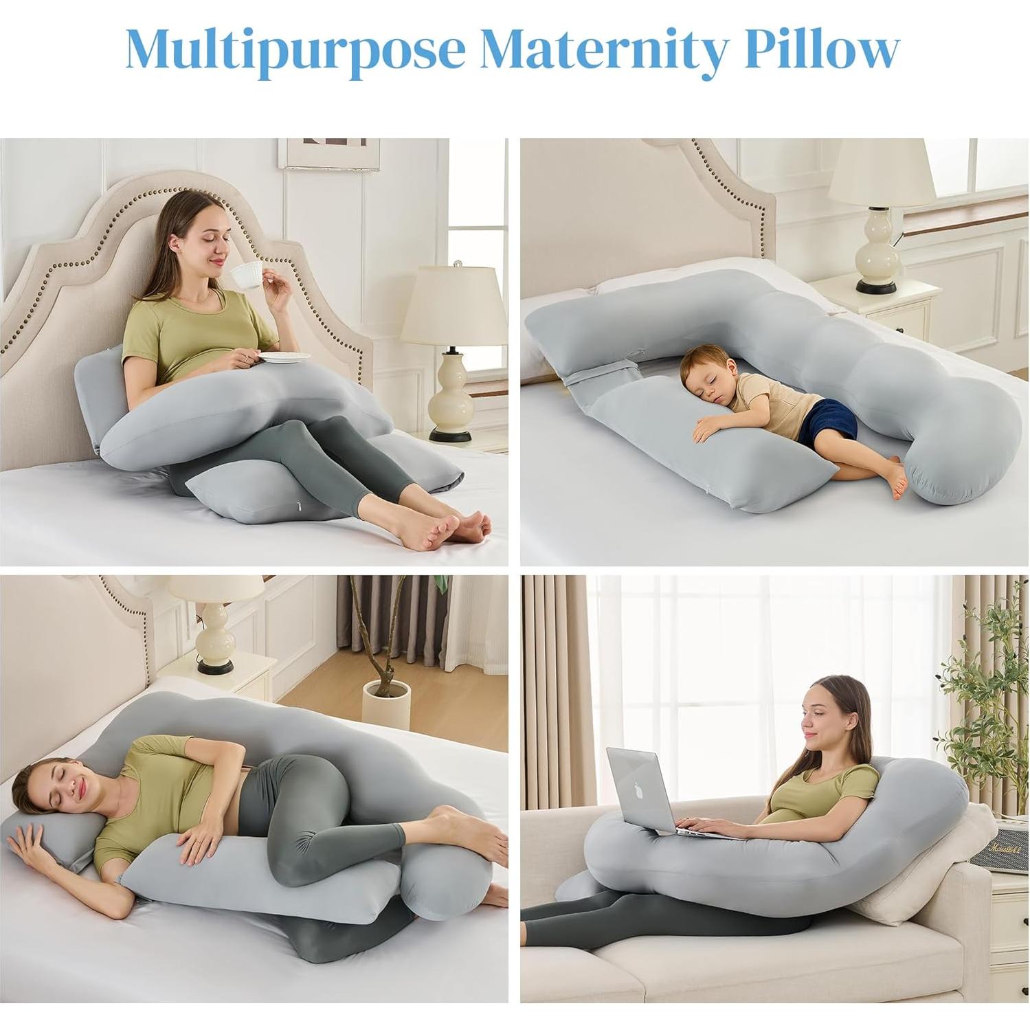 Almohada de Embarazo HOTHUGZ 129.54 cm Refrigerante Gris