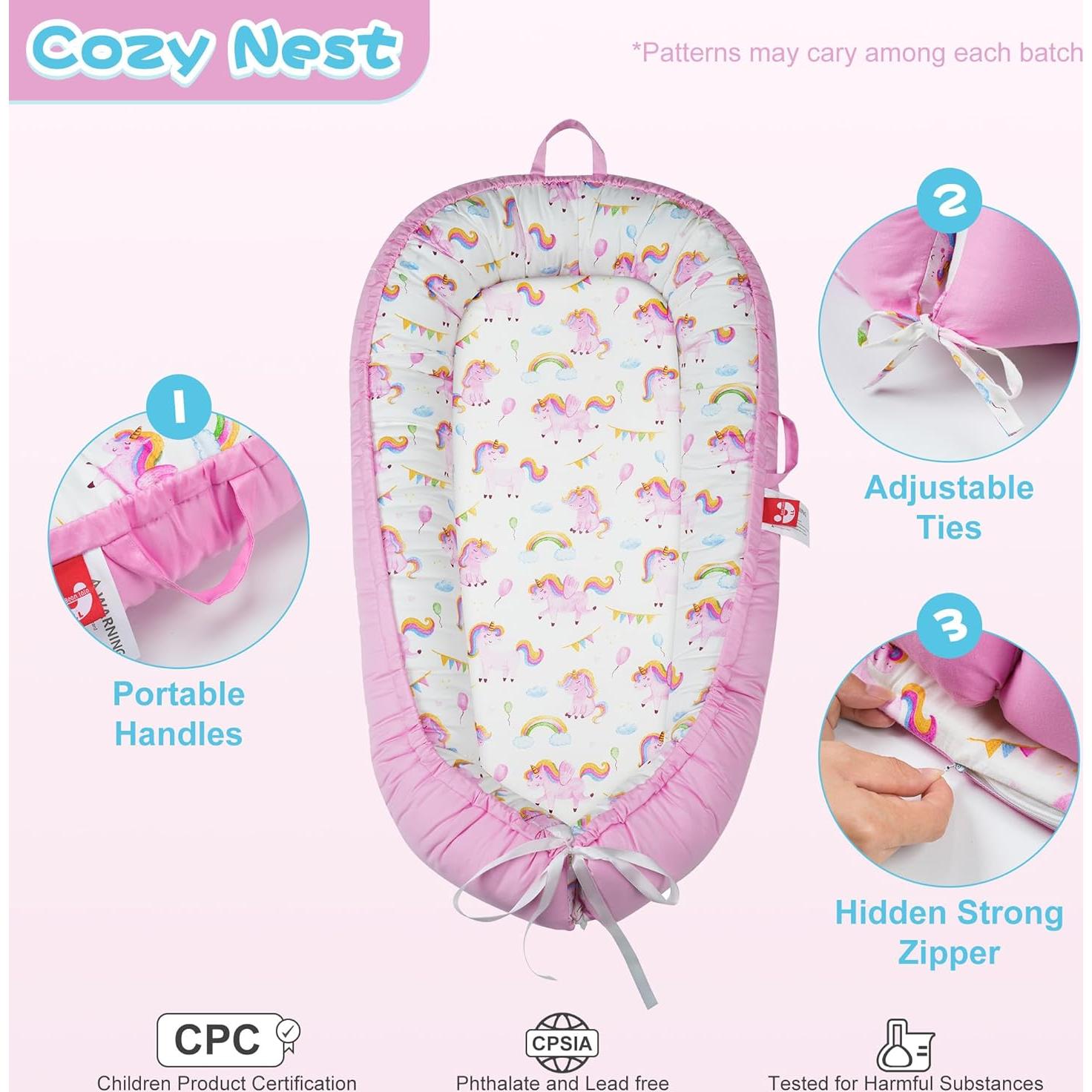 Cojín Infantil Portátil Lurui - Algodón Orgánico Ajustable 0-24M