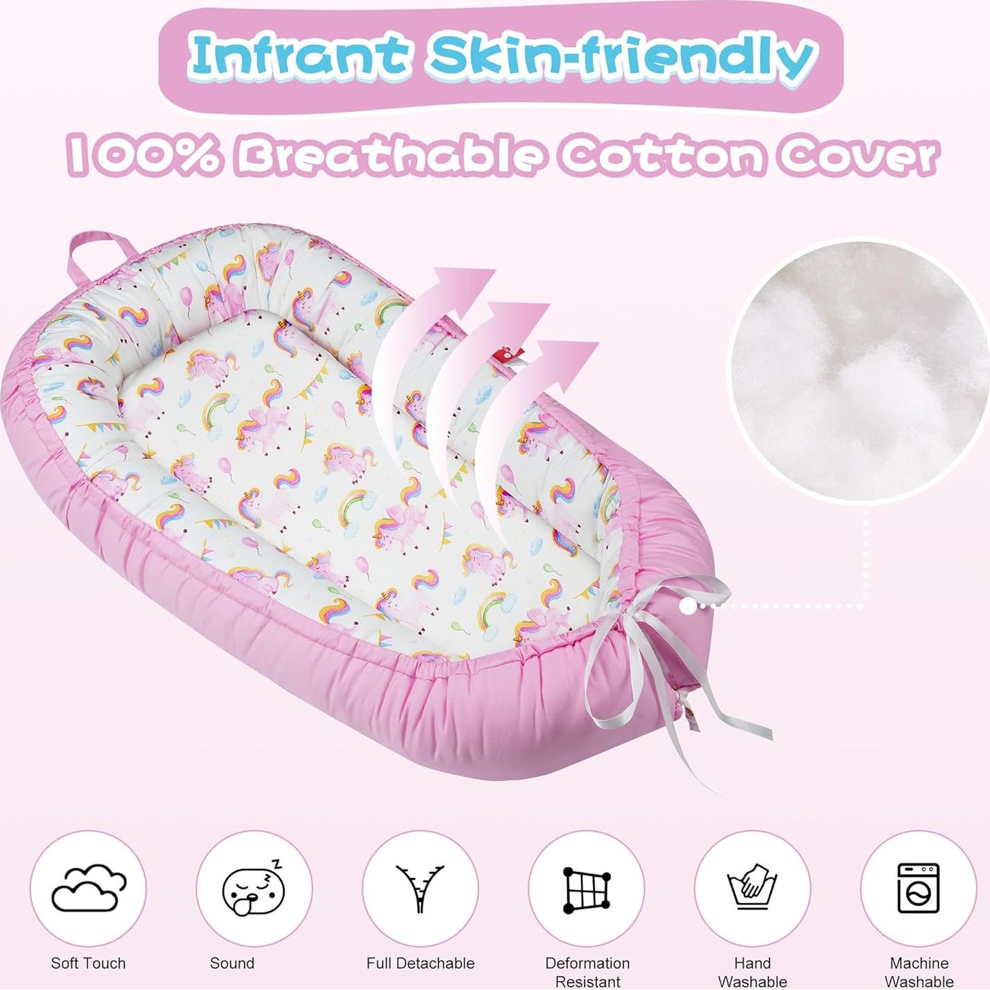 Cojín Infantil Portátil Lurui - Algodón Orgánico Ajustable 0-24M