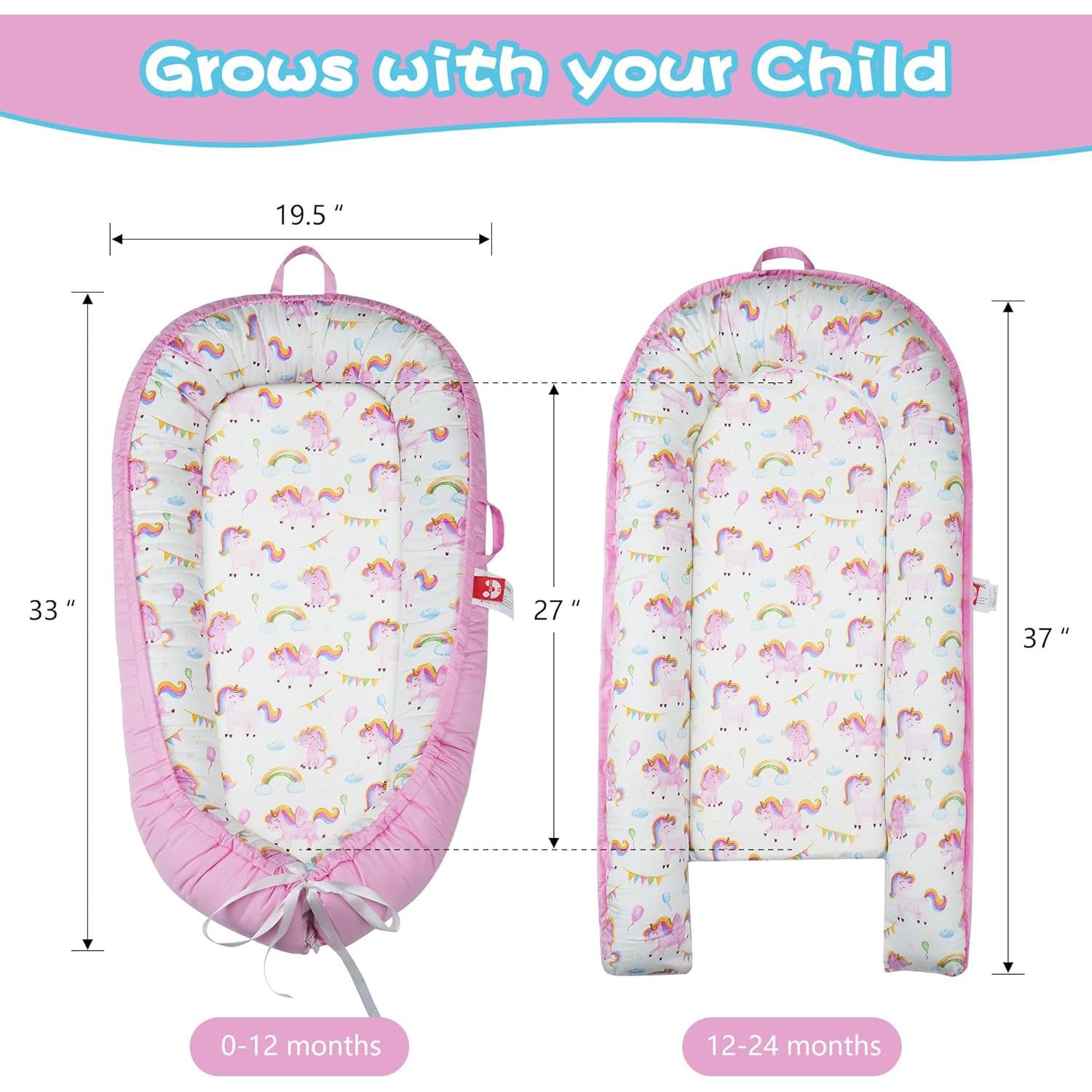 Cojín Infantil Portátil Lurui - Algodón Orgánico Ajustable 0-24M