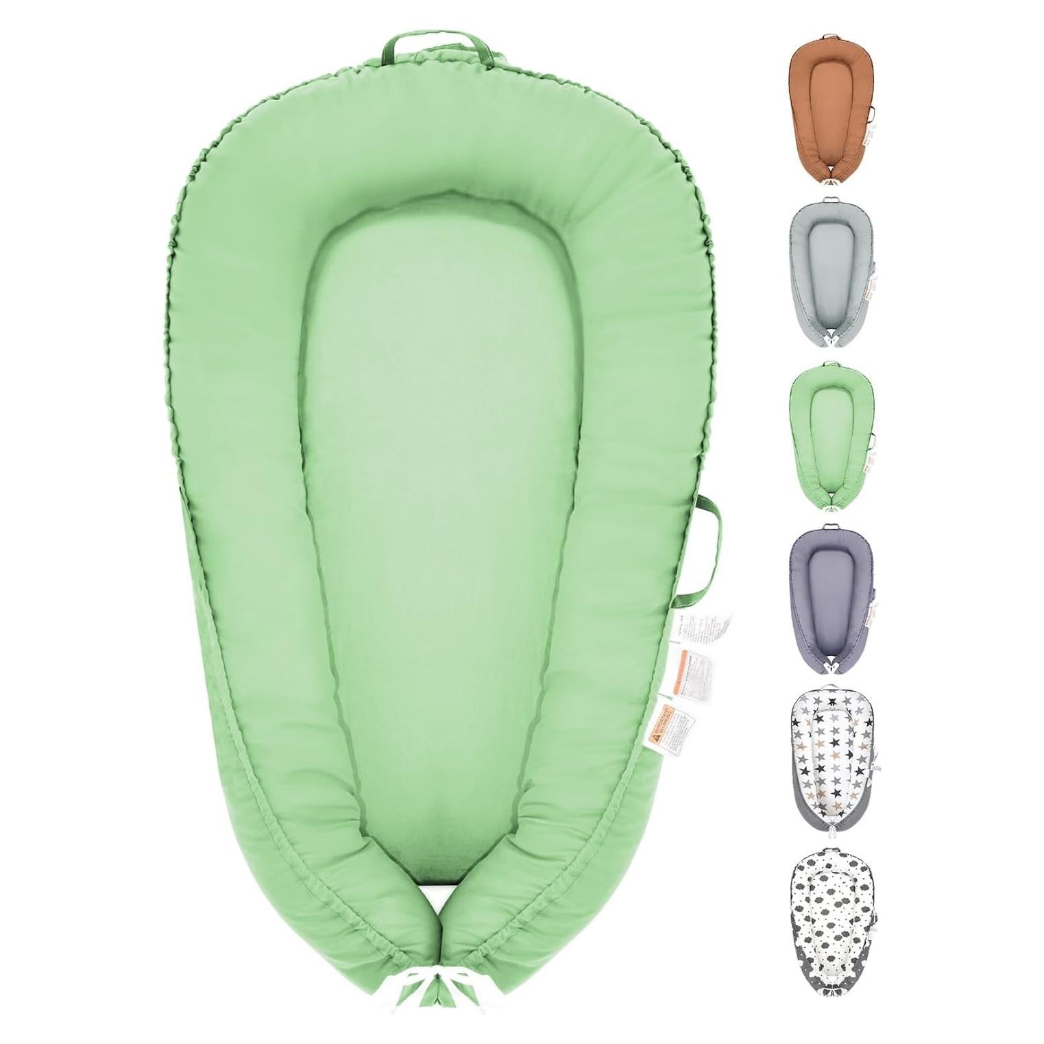 Cojín para Bebé Verde Claro 100% Algodón Suave y Transpirable