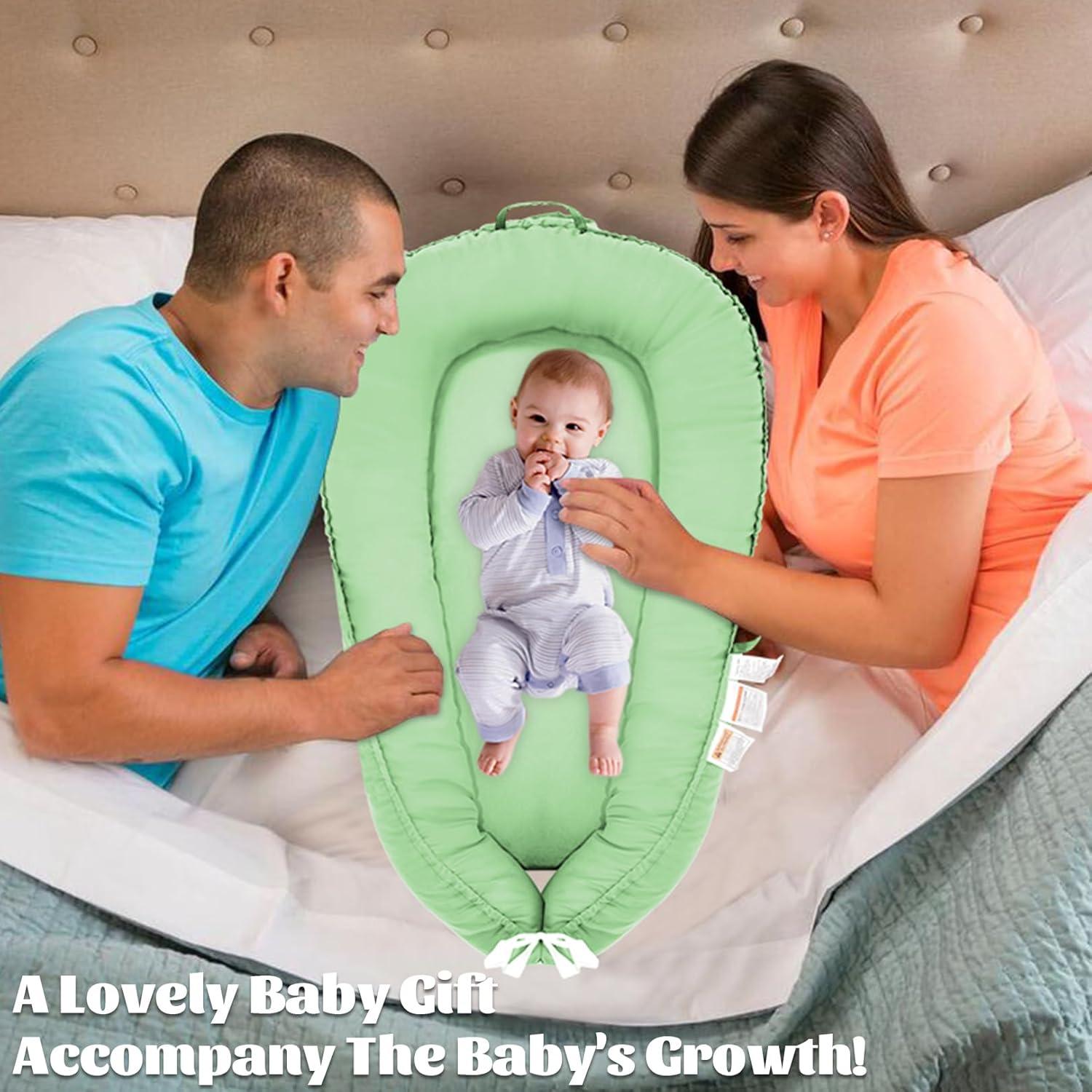 Cojín para Bebé Verde Claro 100% Algodón Suave y Transpirable