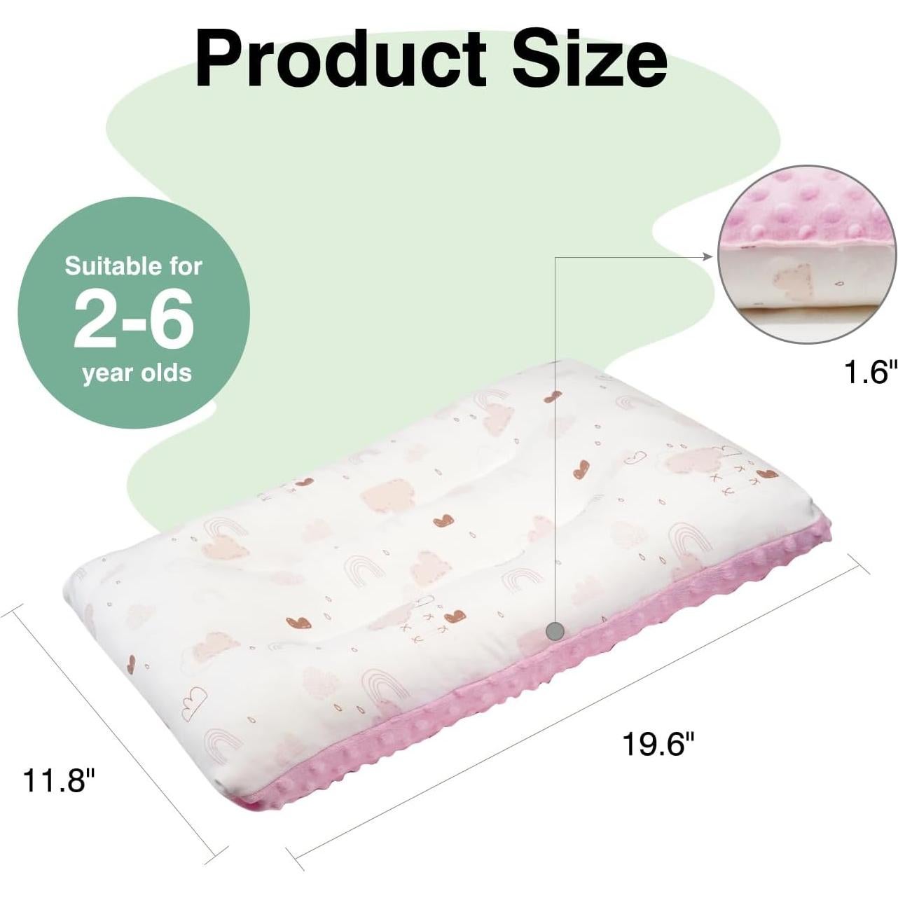 Almohada para Niños RESTIRY 100% Algodón Rosa 48x28 cm