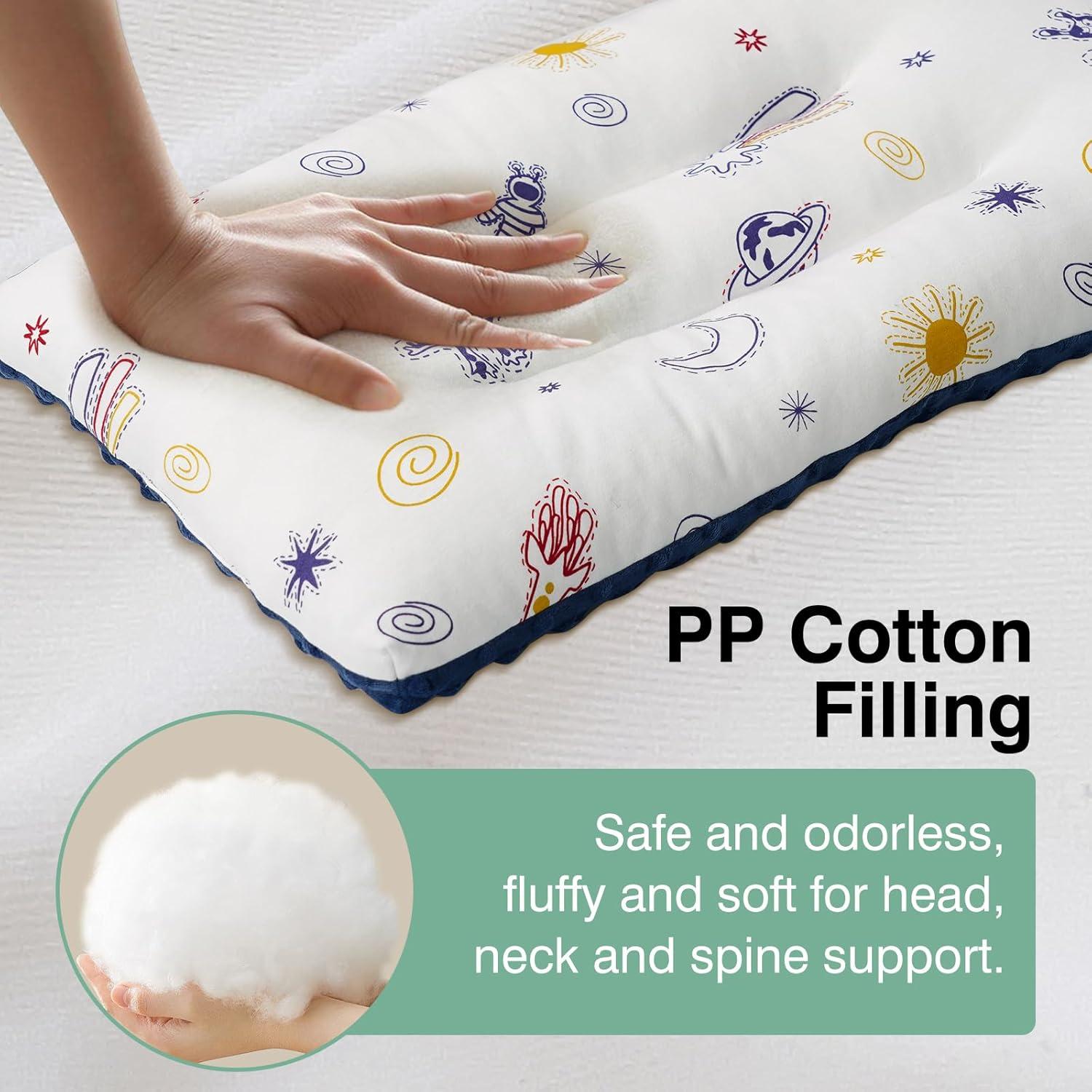 Almohada para Niños RESTIRY 48x28 cm Algodón Lavable Azul