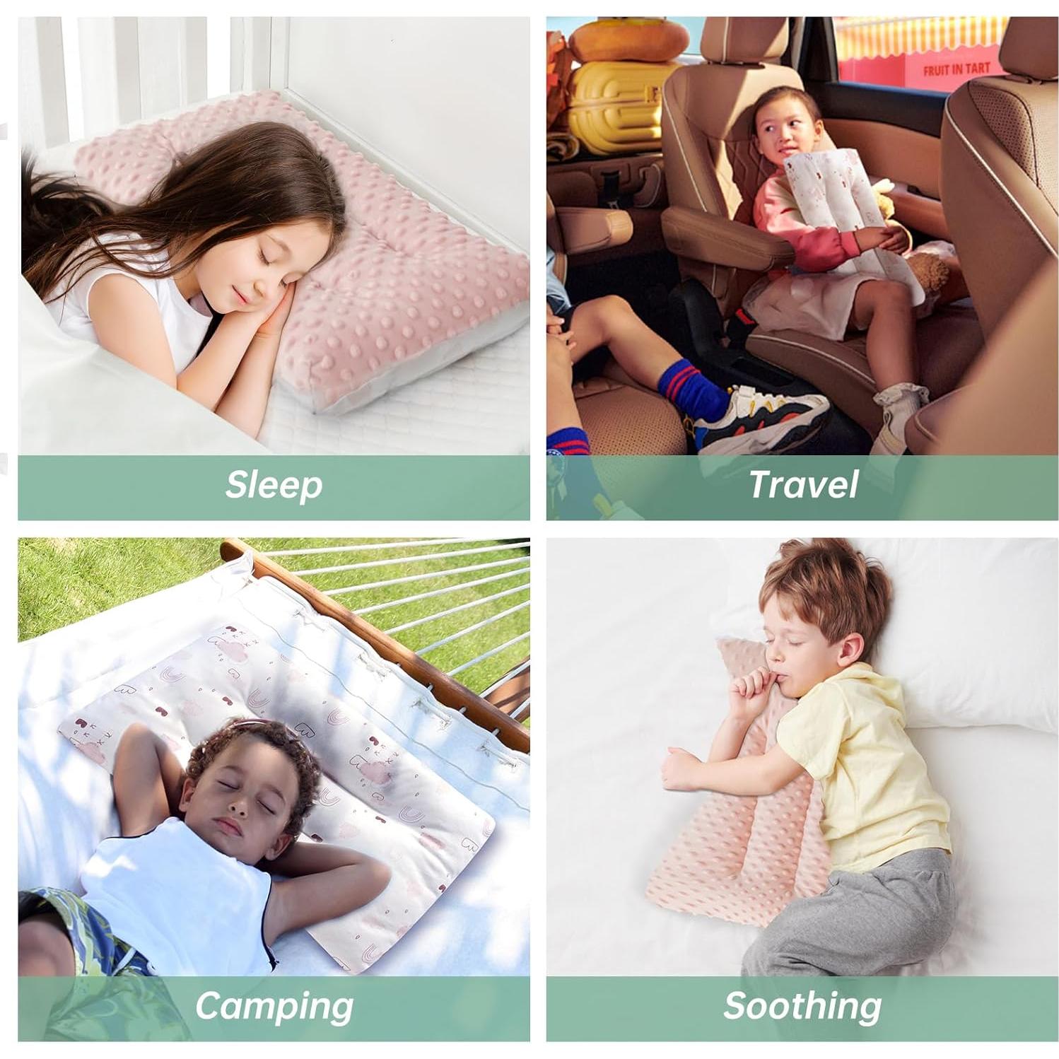 Almohada para Niños RESTIRY 48x28 cm Algodón Lavable Azul