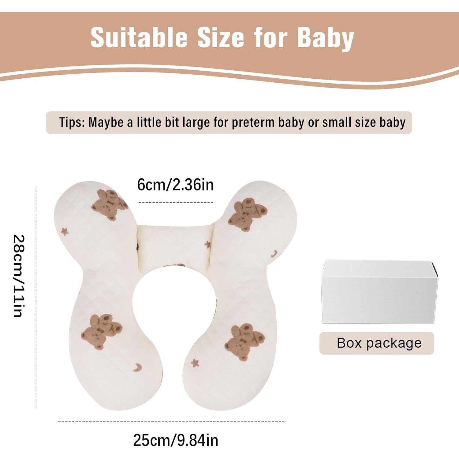 Almohada para Bebé Vocheer Soporte Cuello Algodón Estrellas