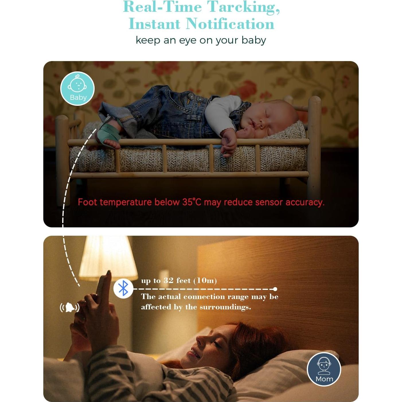 Monitor de Sueño para Bebés Babytone S1, Frecuencia Cardíaca y Movimiento