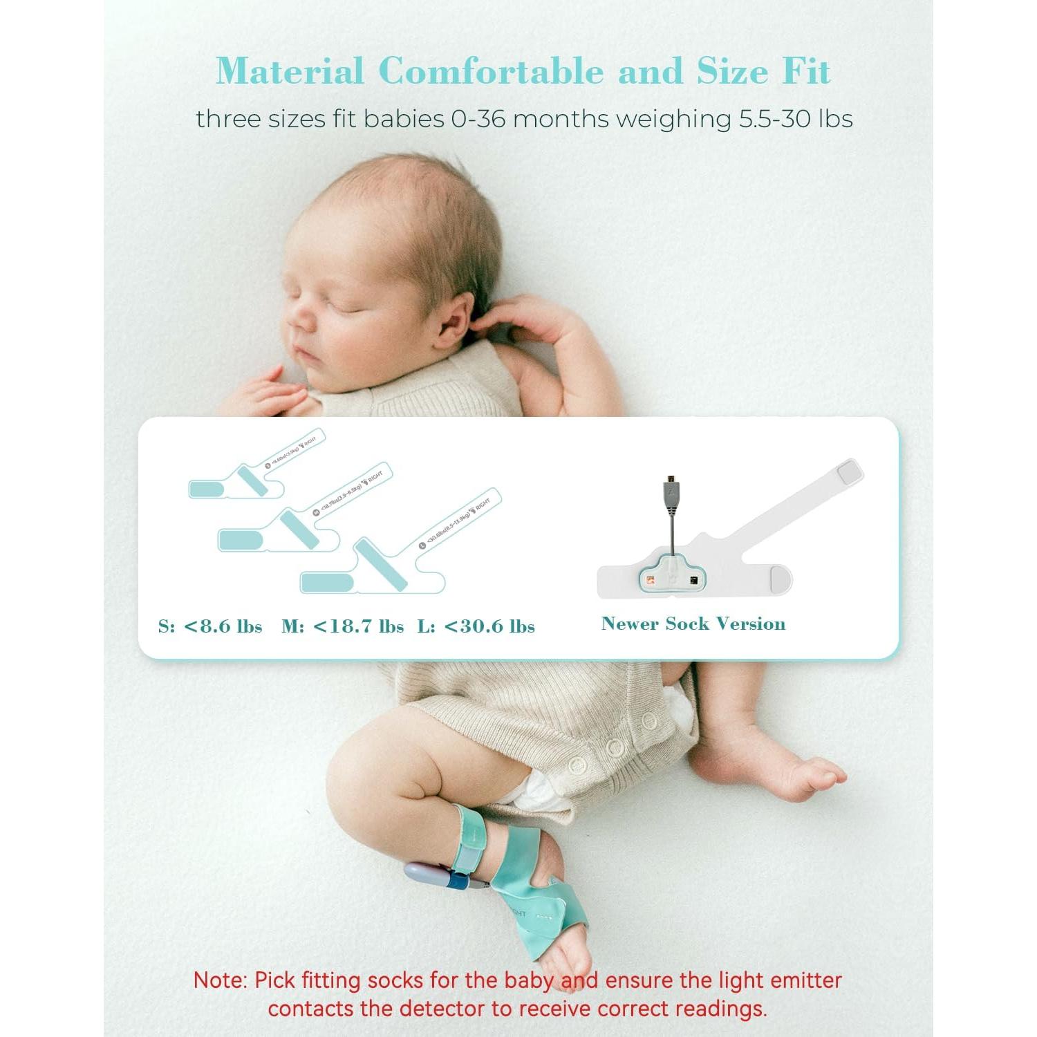 Monitor de Sueño para Bebés Babytone S1, Frecuencia Cardíaca y Movimiento