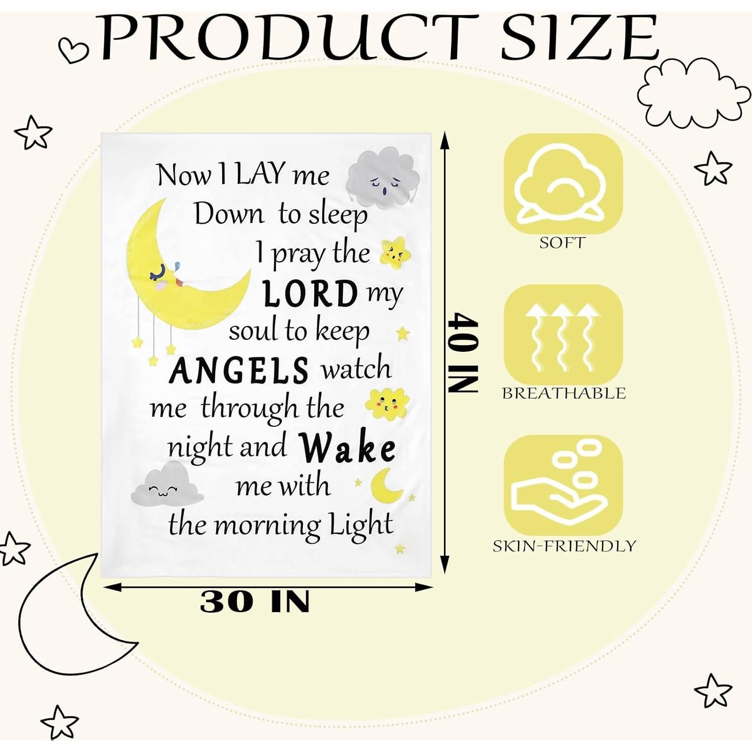 Manta de Bautizo Peryiter 76x102 cm con Versículo Bíblico