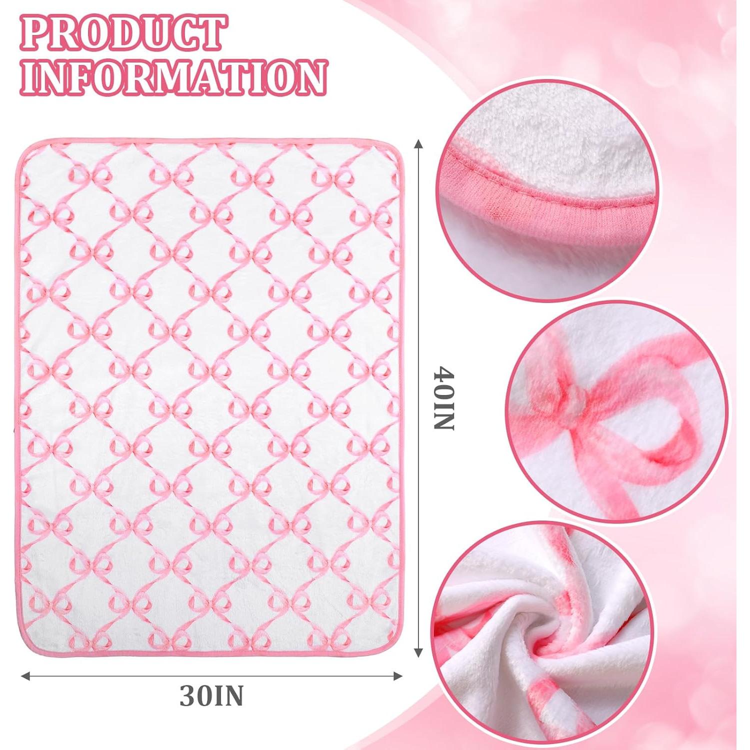 Manta para Bebé Breling con Lazo Rosa 76x102 cm Franela Suave