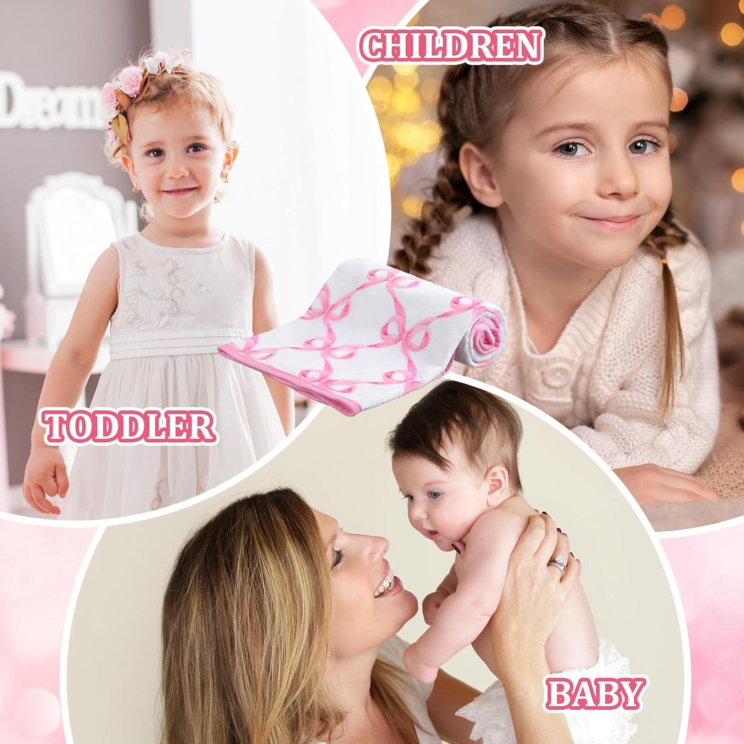 Manta para Bebé Breling con Lazo Rosa 76x102 cm Franela Suave