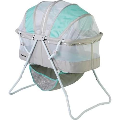 Cuna Portátil Dream On Me Karley Azul y Gris, Ligera y Ajustable