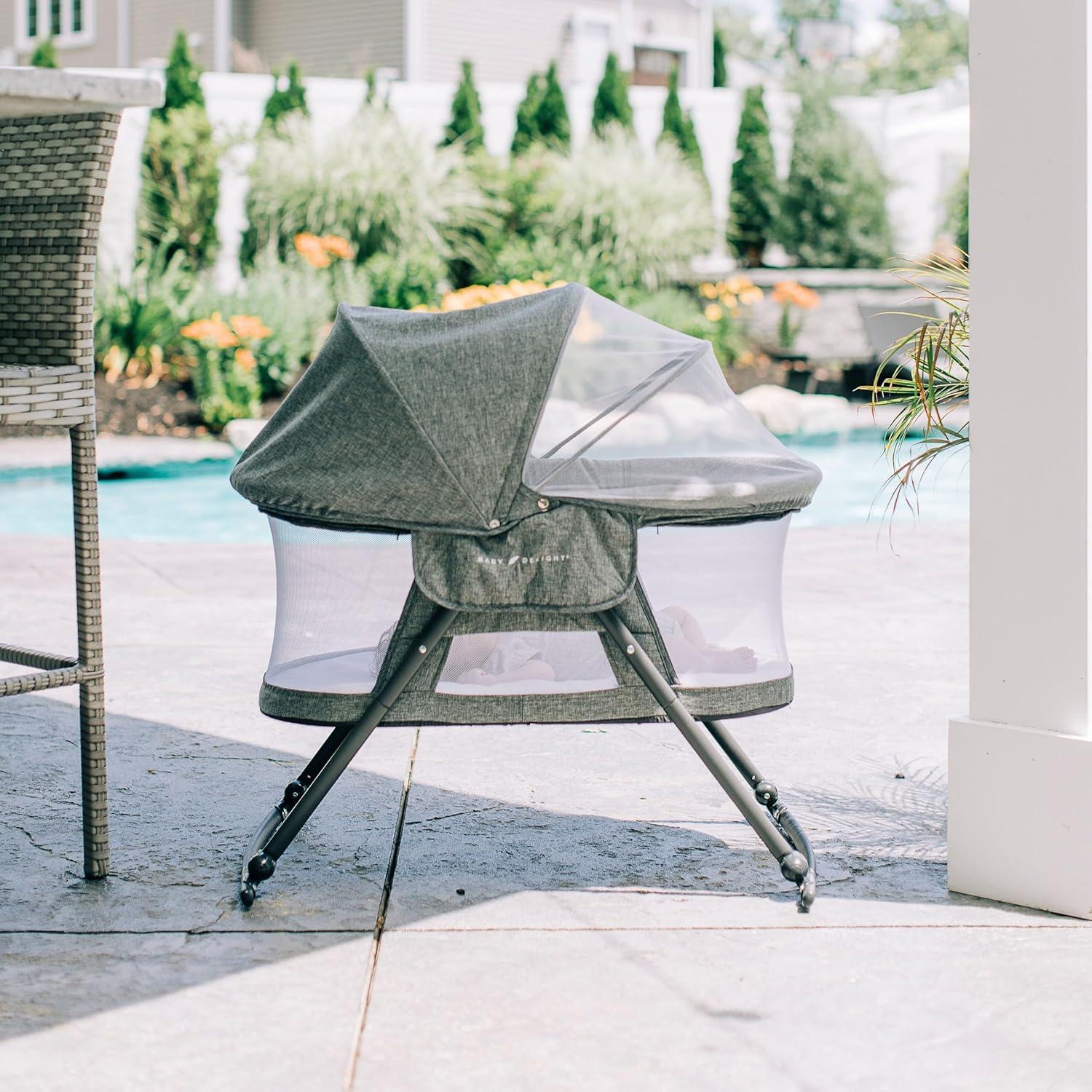 Cuna Mecedora Portátil Baby Delight Slumber Tweed Carbón