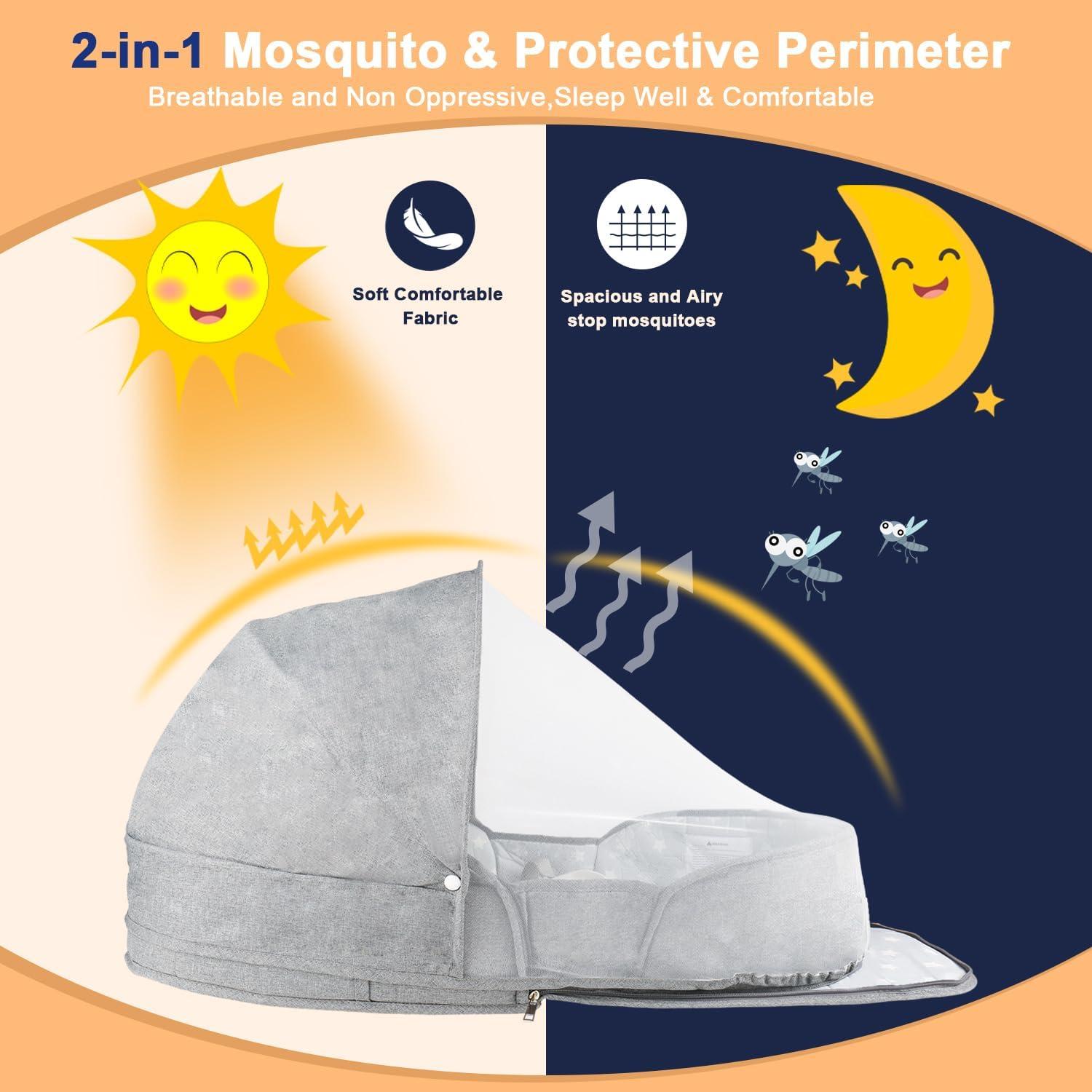 Cuna portátil ISELECTOR 3 en 1 ligera y plegable para bebés