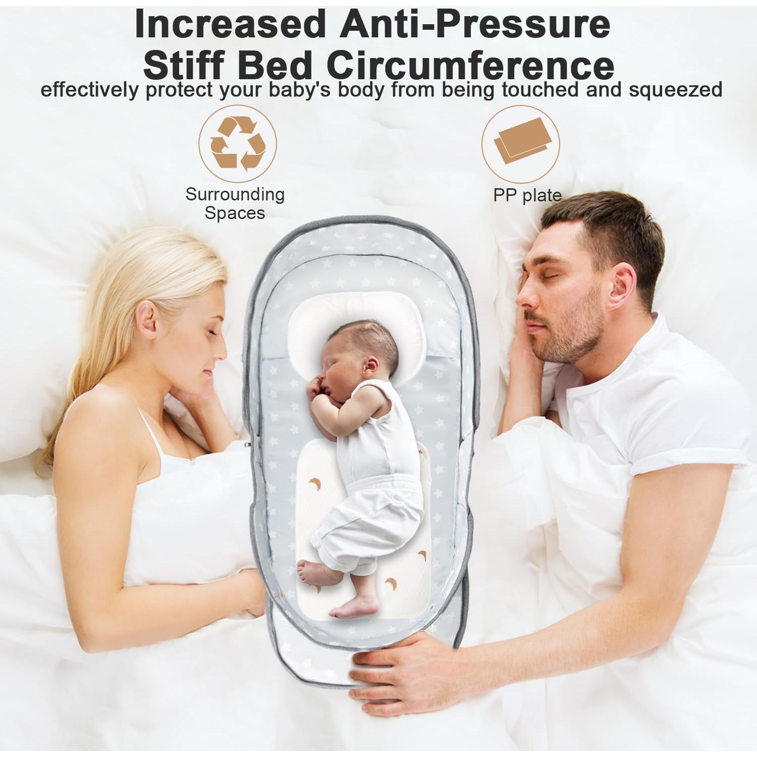 Cuna portátil ISELECTOR 3 en 1 ligera y plegable para bebés