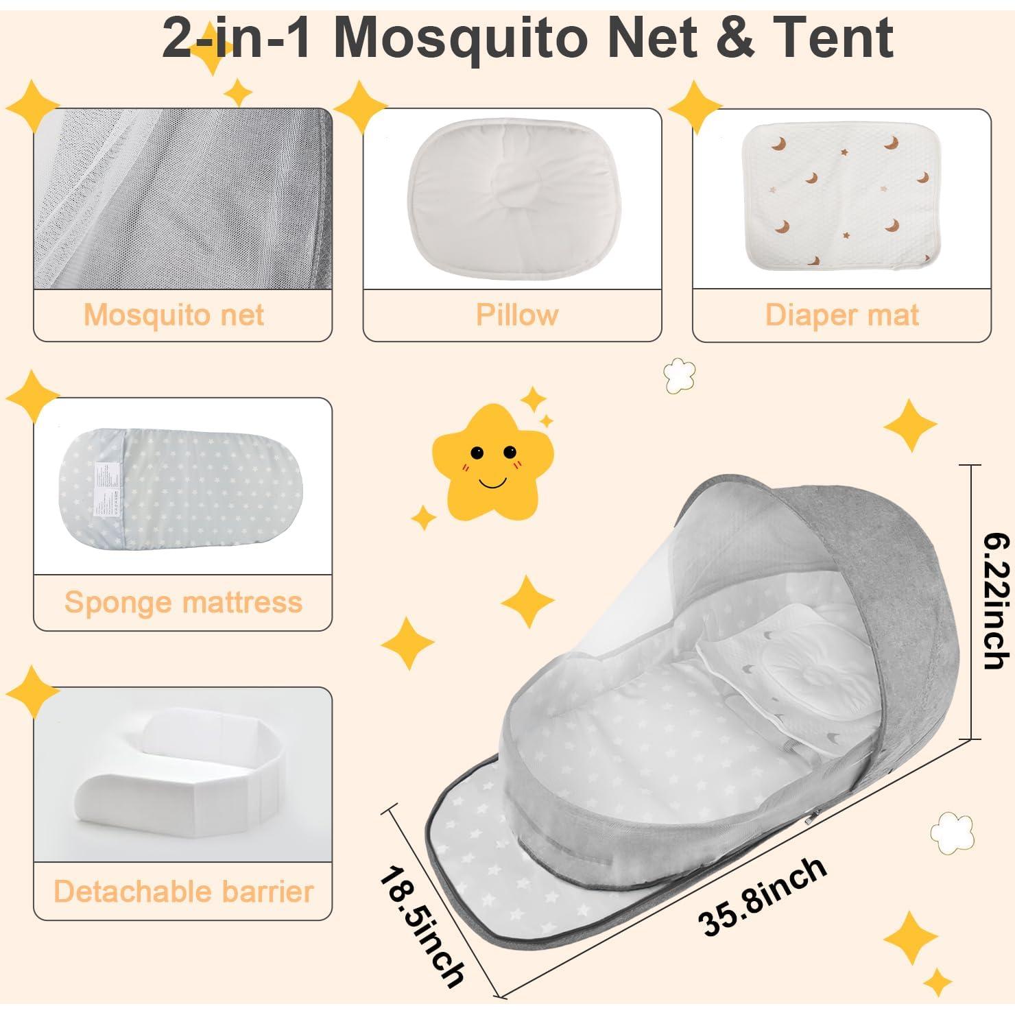 Cuna portátil ISELECTOR 3 en 1 ligera y plegable para bebés