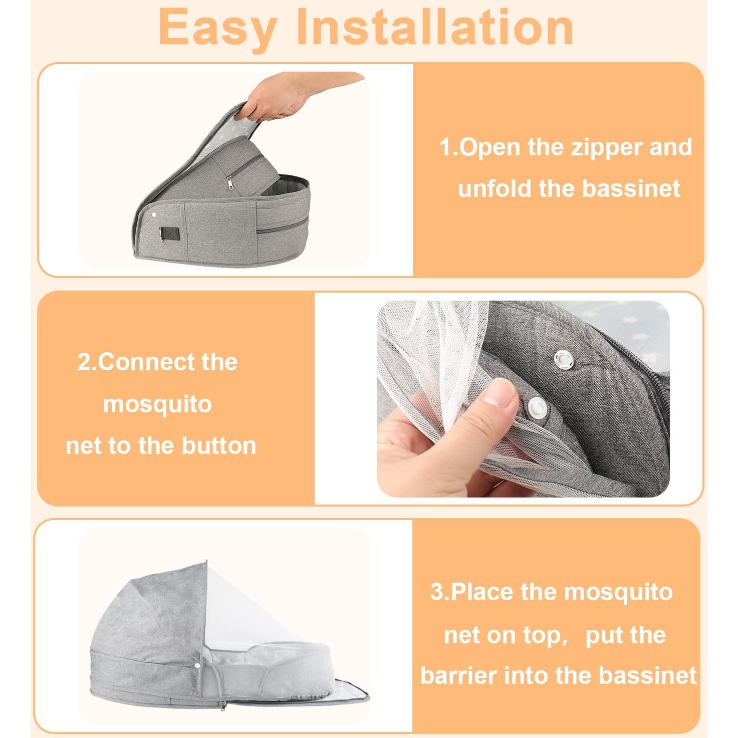 Cuna portátil ISELECTOR 3 en 1 ligera y plegable para bebés