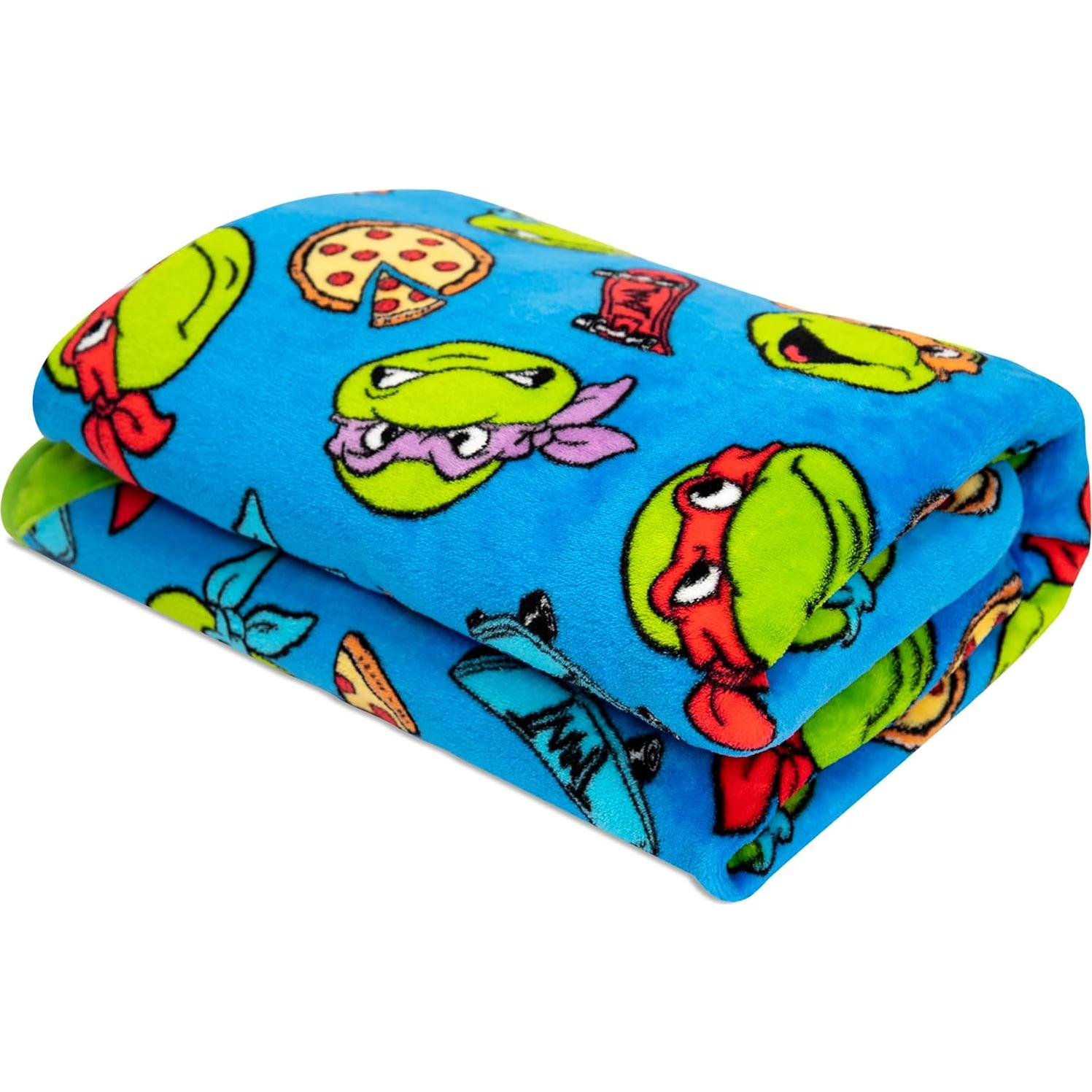 Manta Musical Tortugas Ninja Adolescentes Azul 100% Poliester