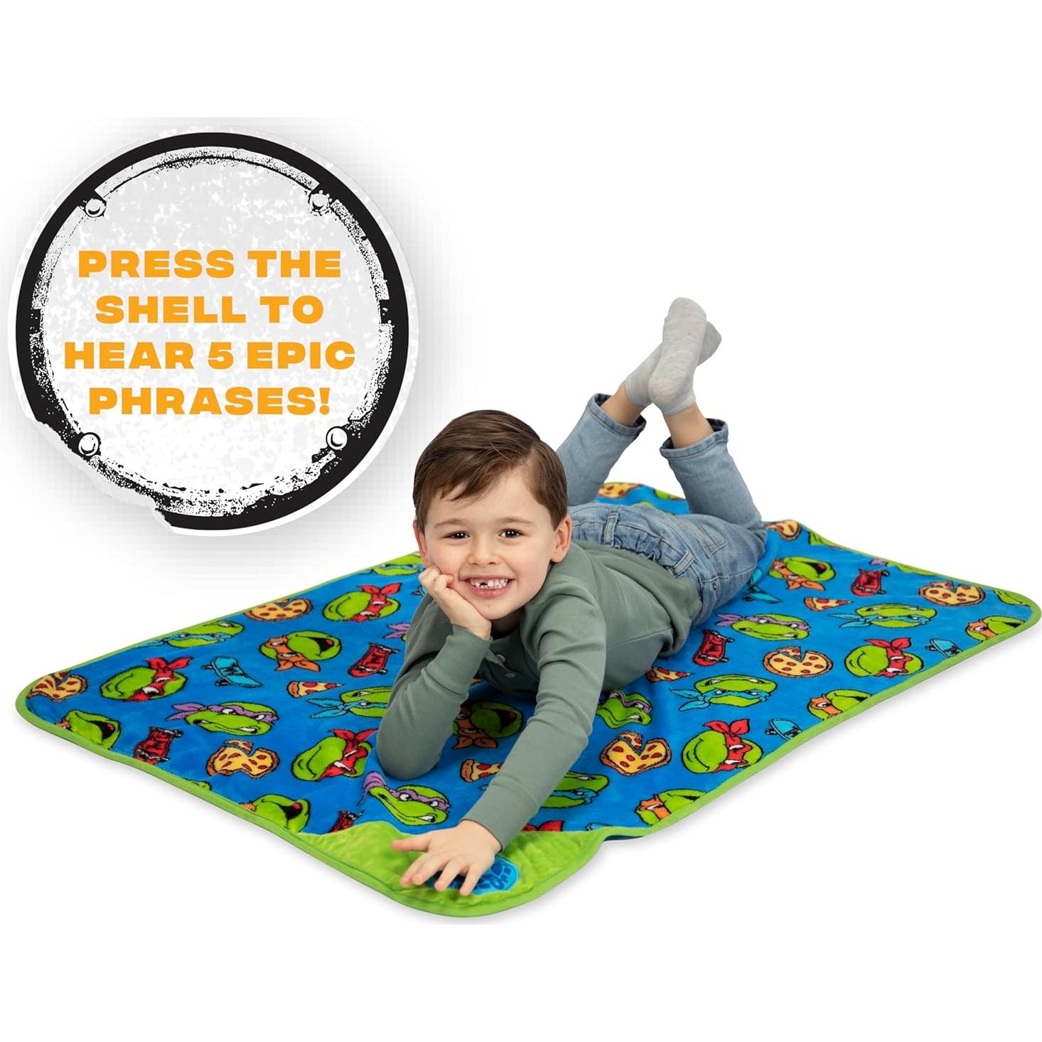 Manta Musical Tortugas Ninja Adolescentes Azul 100% Poliester