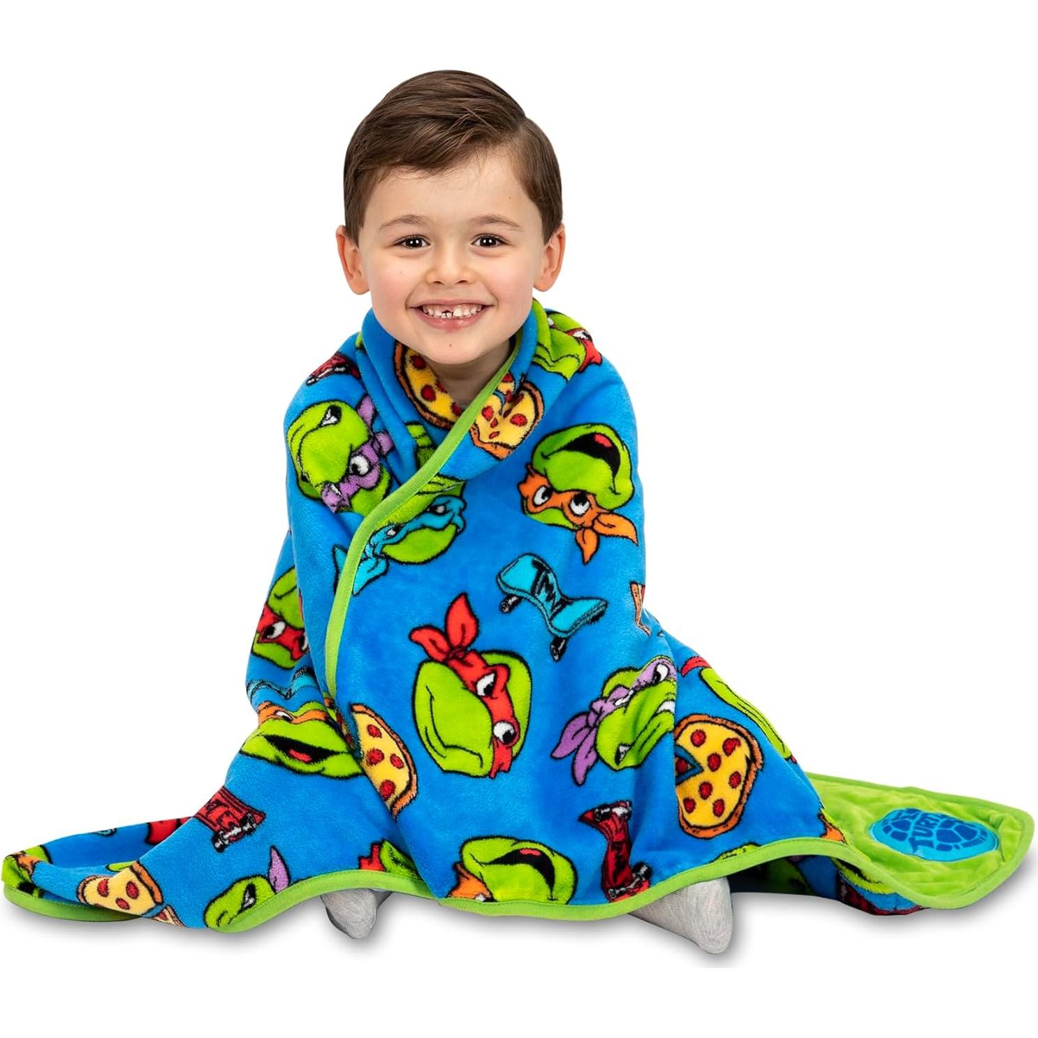 Manta Musical Tortugas Ninja Adolescentes Azul 100% Poliester