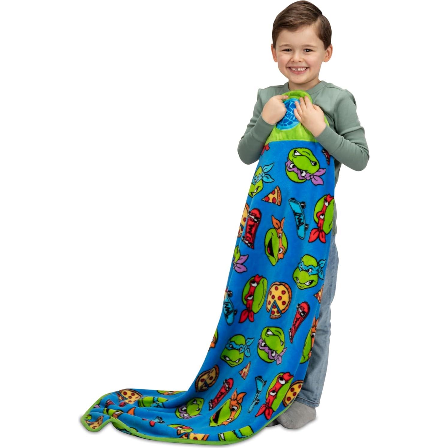 Manta Musical Tortugas Ninja Adolescentes Azul 100% Poliester