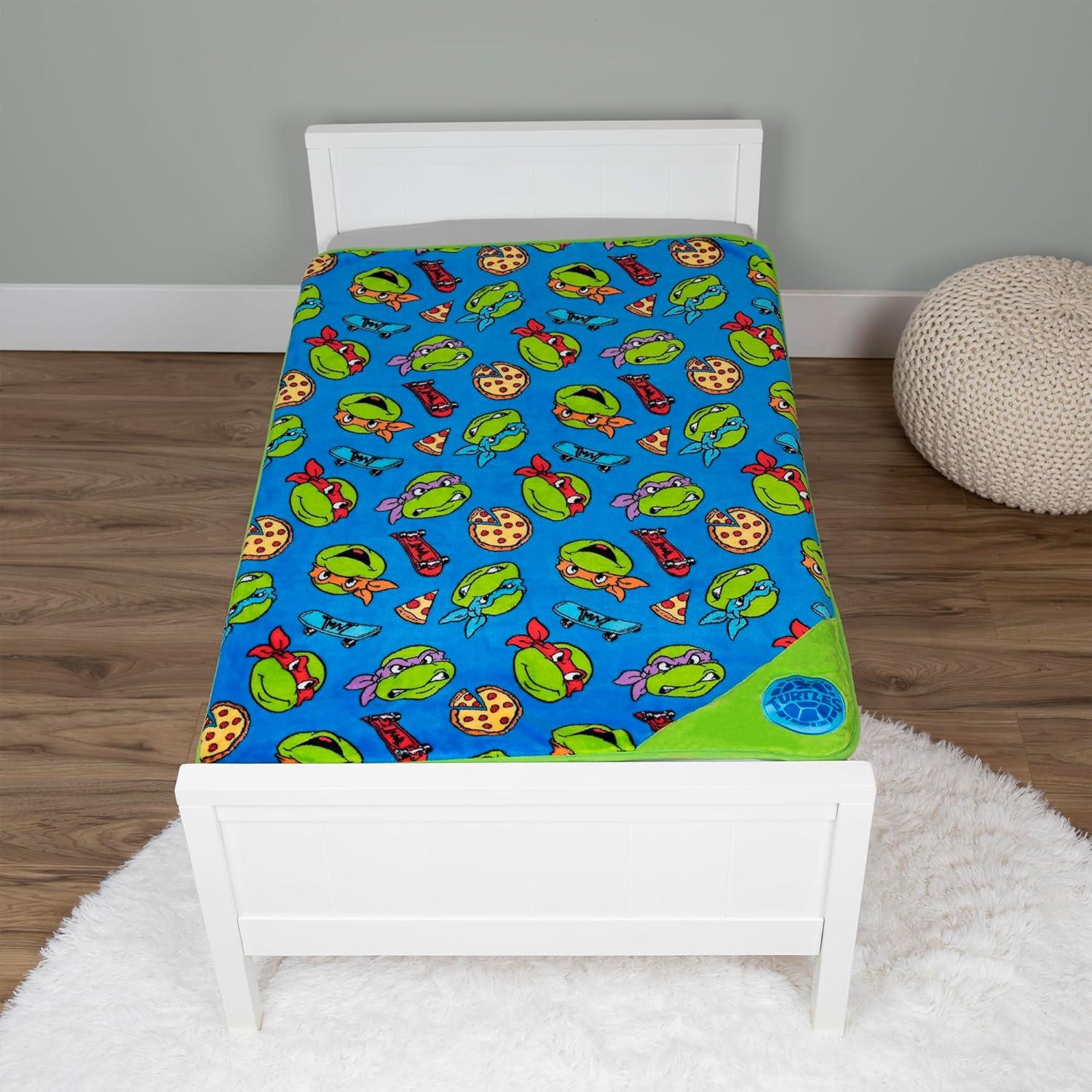 Manta Musical Tortugas Ninja Adolescentes Azul 100% Poliester