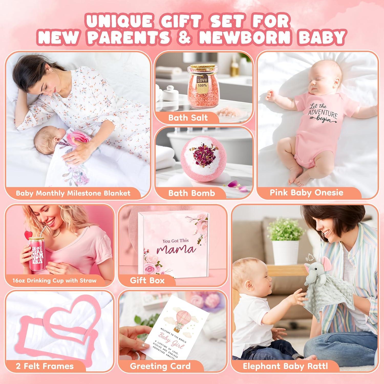 Set de Regalo para Nuevas Mamás y Bebés - Rosa