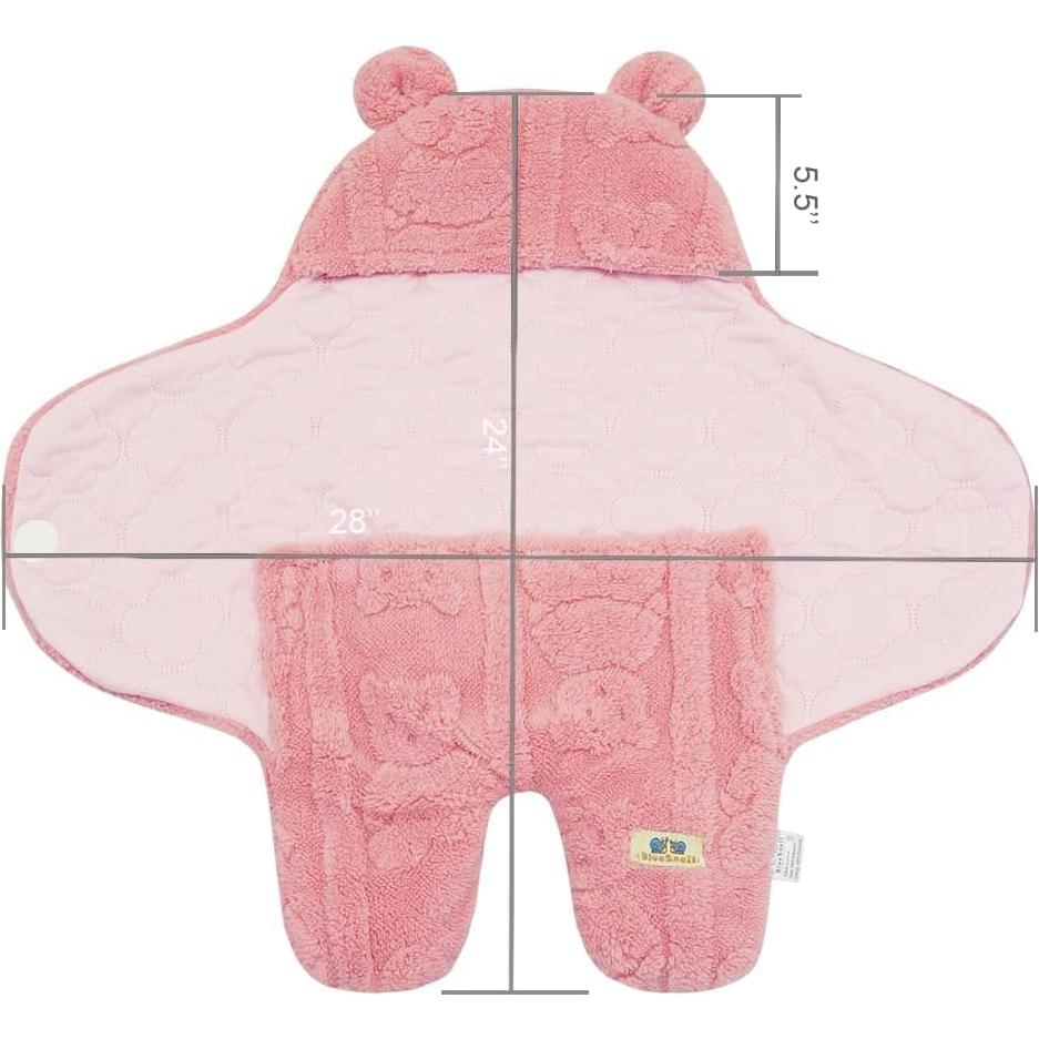 Manta Recibidora BlueSnail Oso Rosa 61x71 cm Transpirable