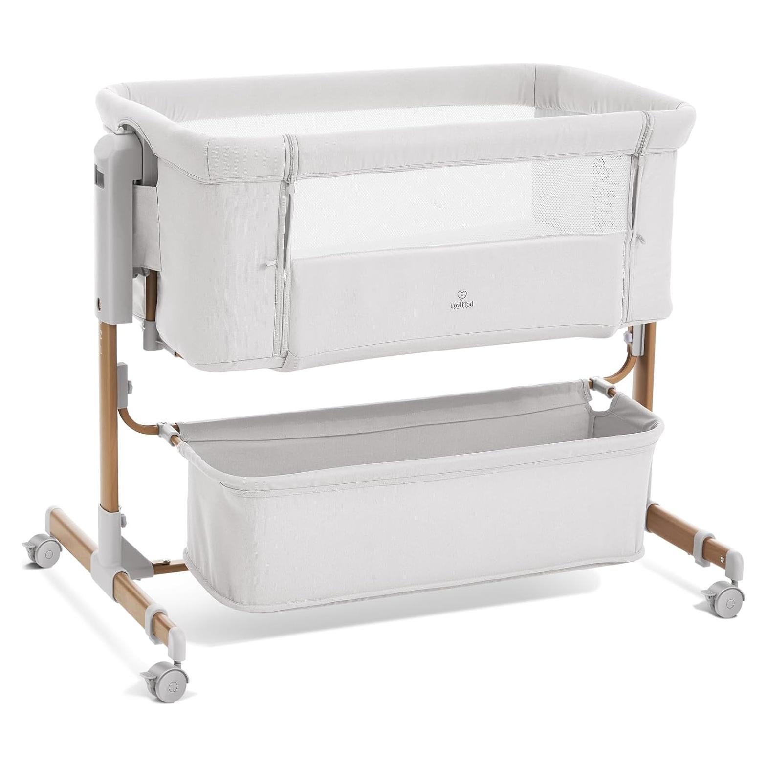 Cuna 3 en 1 LovliTod Baby Gris Claro Ajustable 6 Alturas