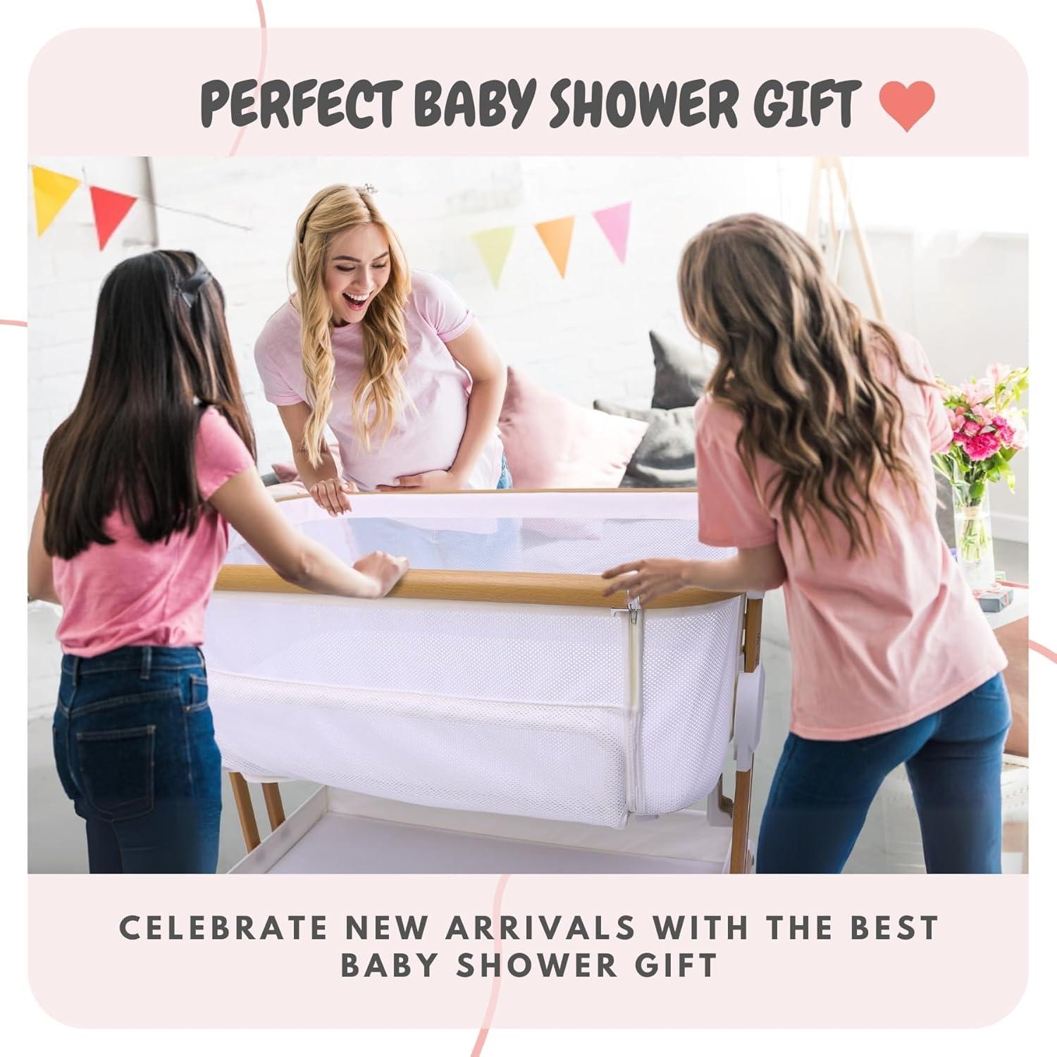 Cuna Lateral 2 en 1 Bicystar Blanca con Ruedas y Colchón