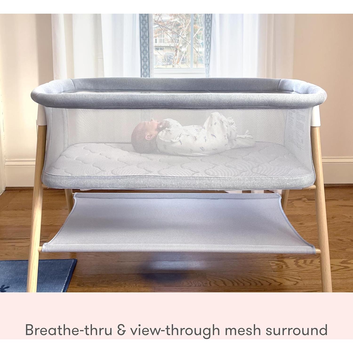 Cuna Esencial Newton Gris con Colchón Transpirable 98.4x67.3cm