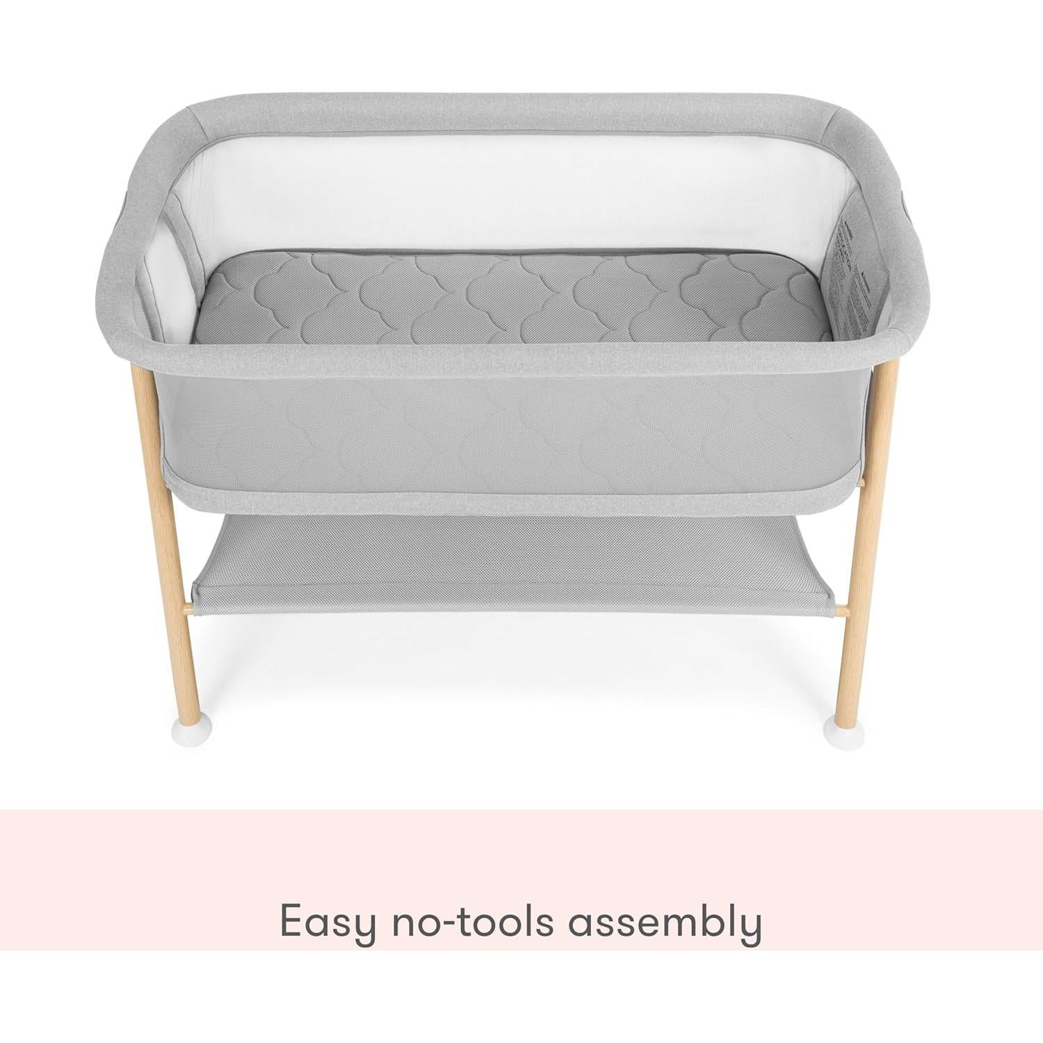 Cuna Esencial Newton Gris con Colchón Transpirable 98.4x67.3cm