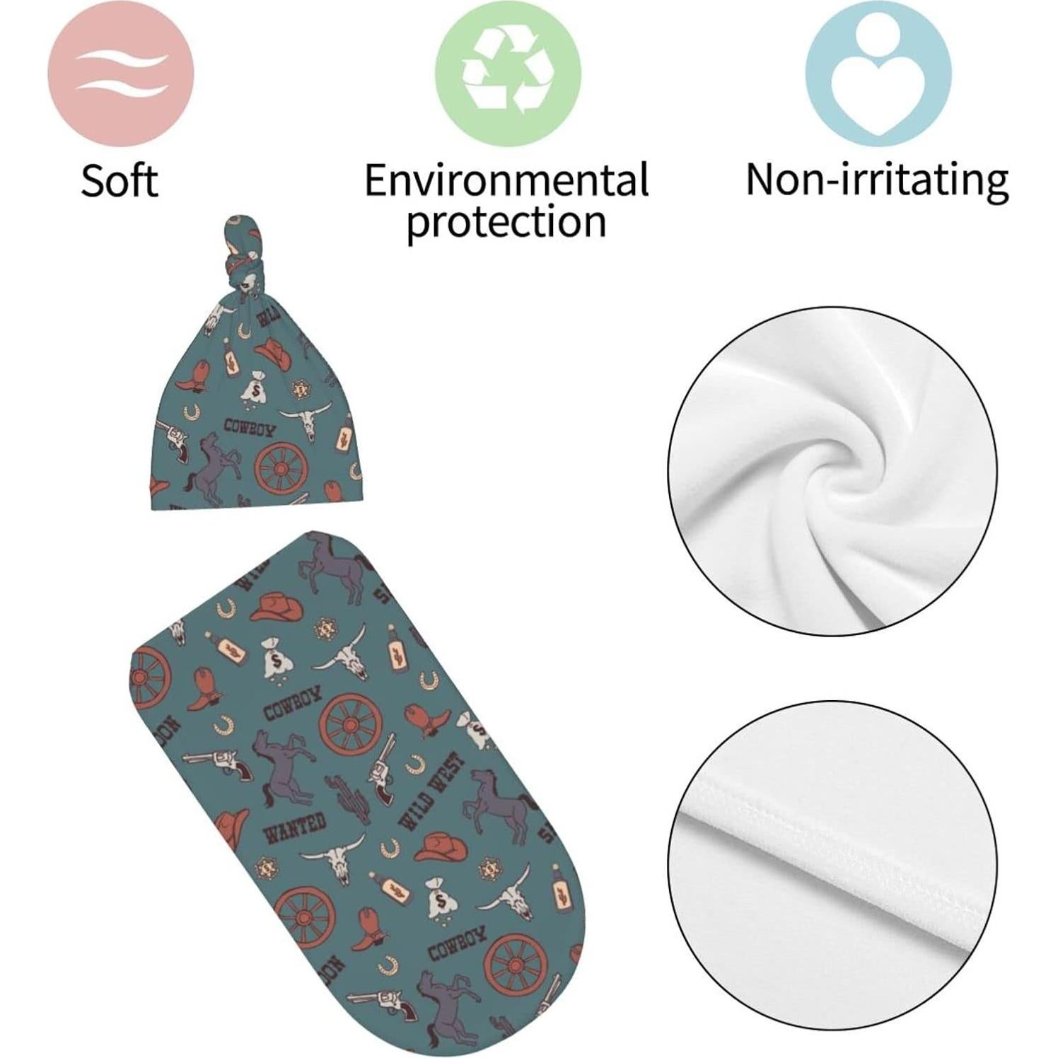 Manta de Arrullo para Bebé Qwalnely con Sombrero 0-6 meses