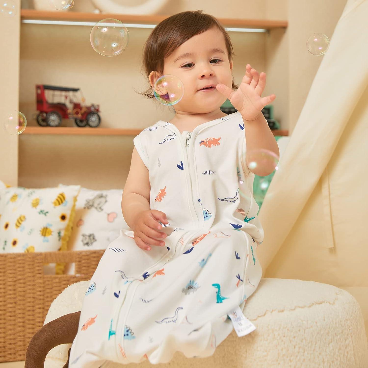 Saco de Sueño para Bebés DaysU Algodón 6-12 Meses Dinosaurio